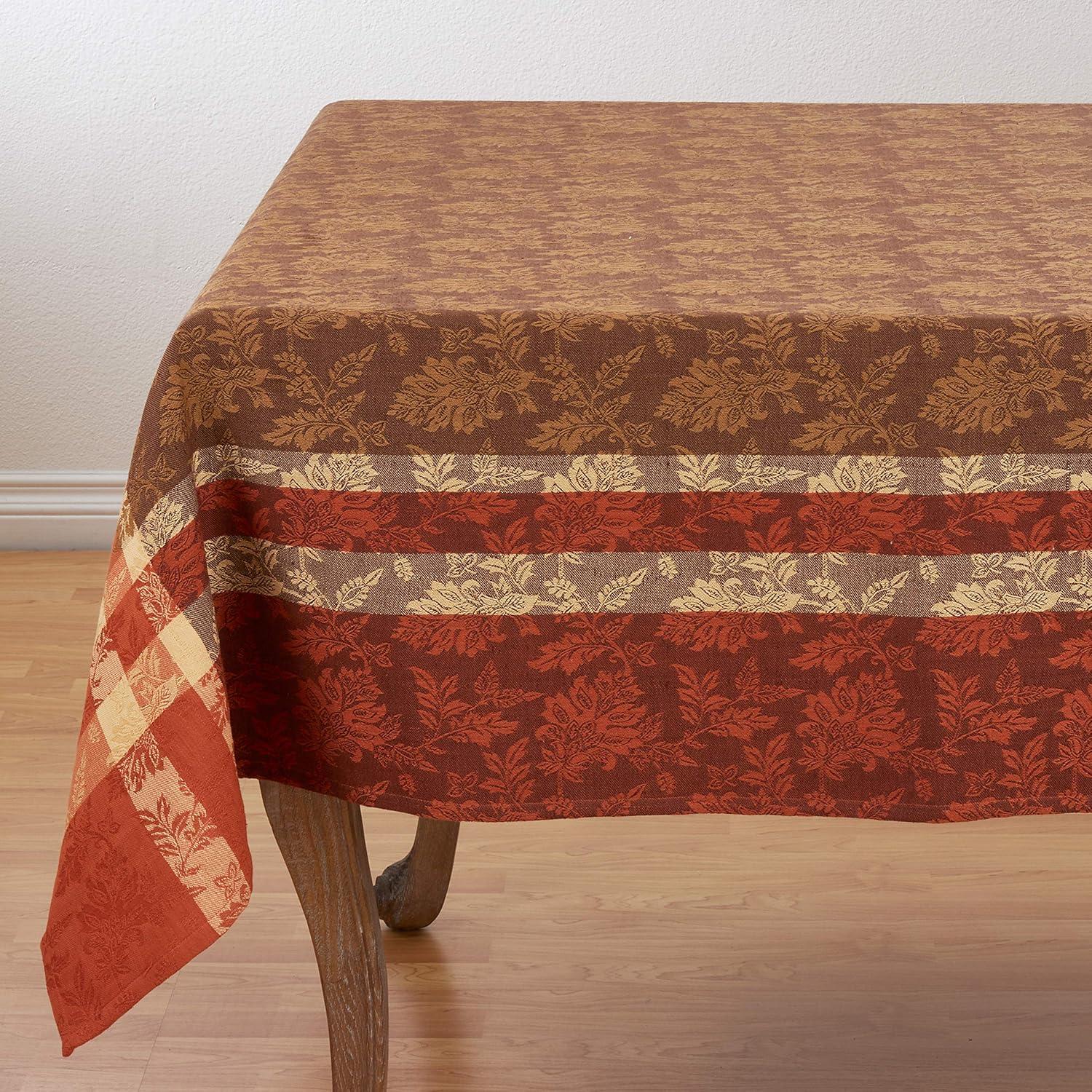 Terracotta Cotton Fall Leaf Square Tablecloth