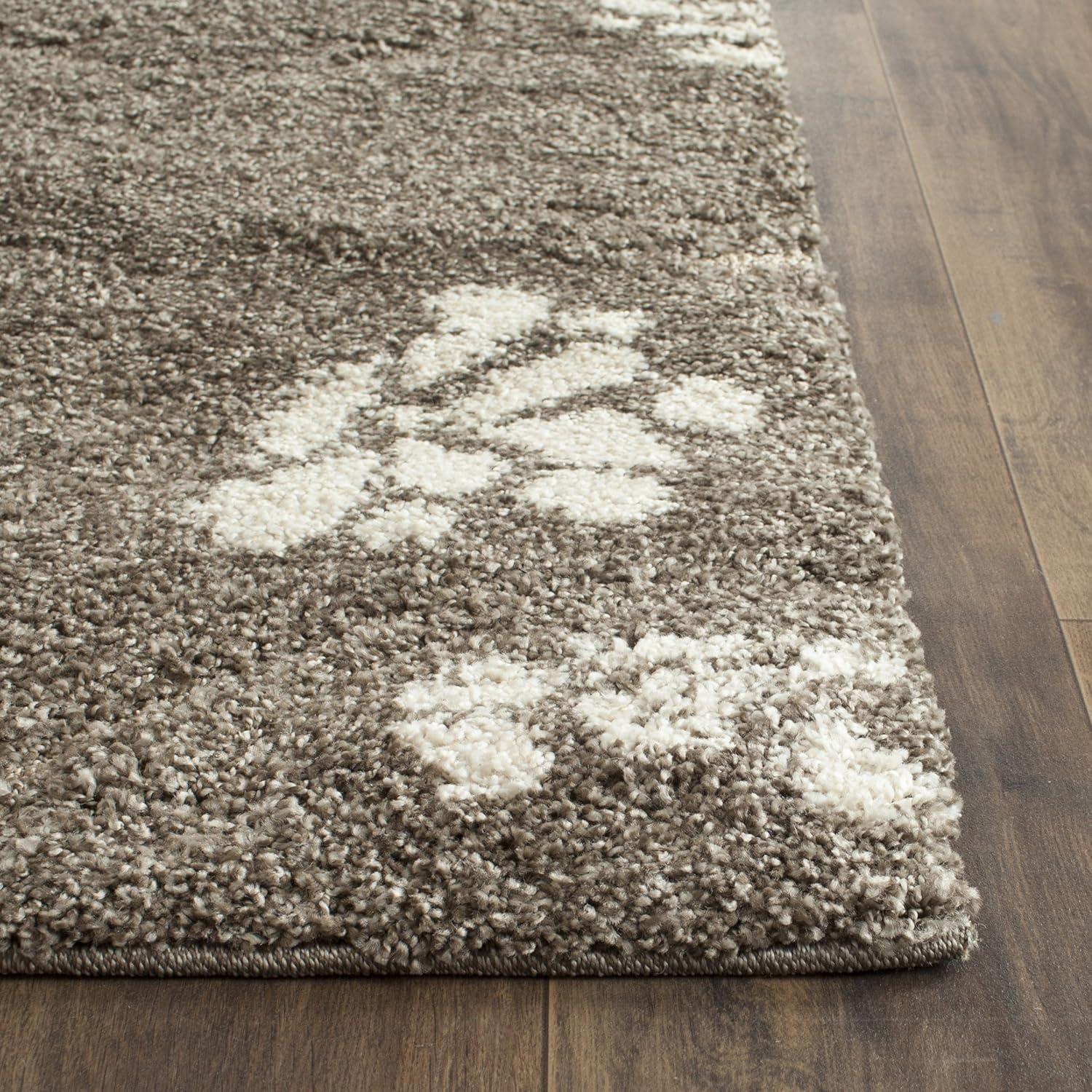 Florida Shag SG464 Power Loomed Indoor Runner Rug - Smoke/Beige - 2'3"x15' - Safavieh