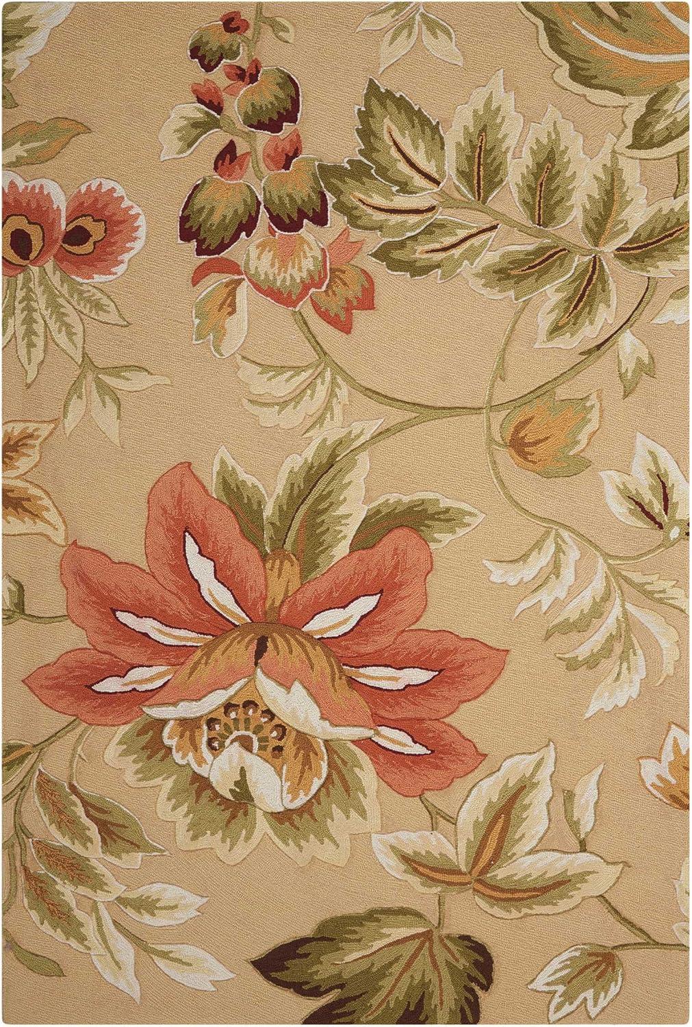 Nourison Fantasy Beige Area Rug FA11 5' x 7'6"