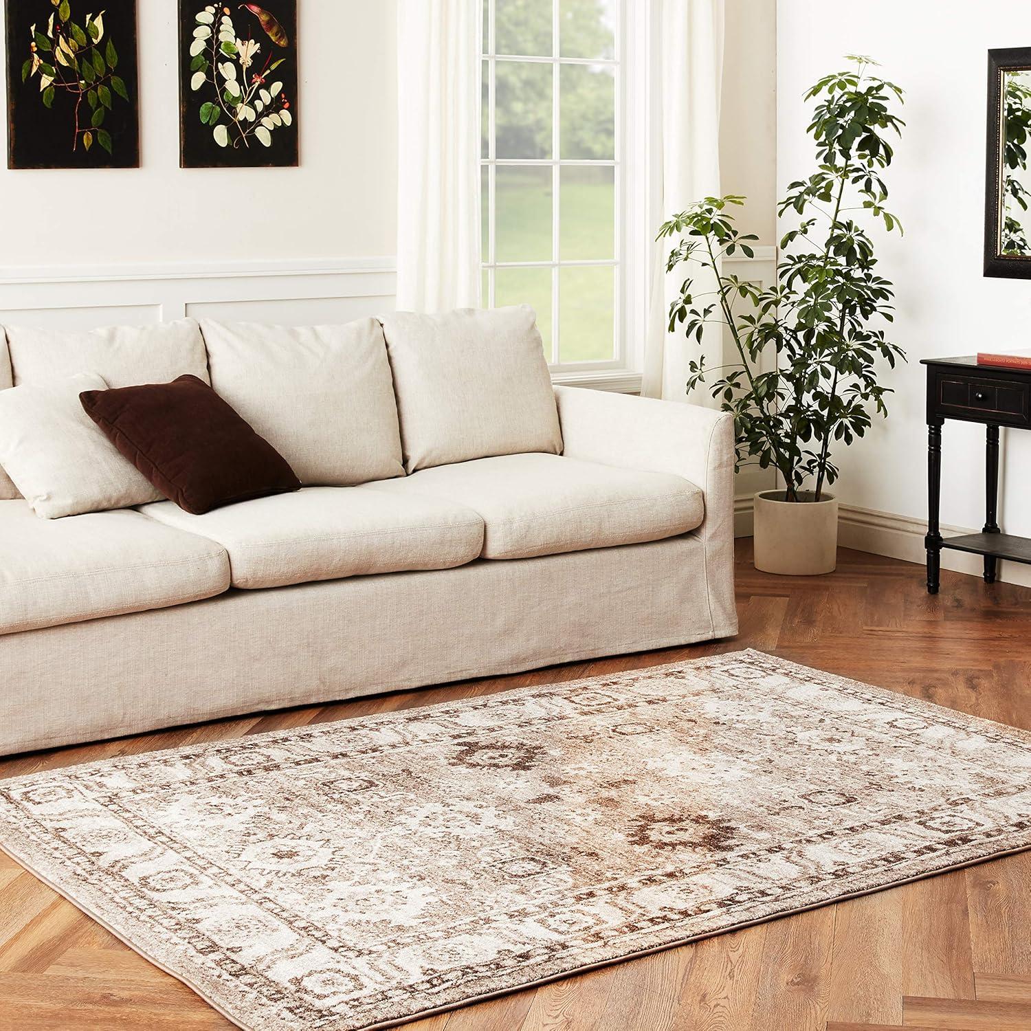 Vintage Hamadan VTH214 Power Loomed Indoor Area Rug - Taupe - 5'3"x7'6" - Safavieh