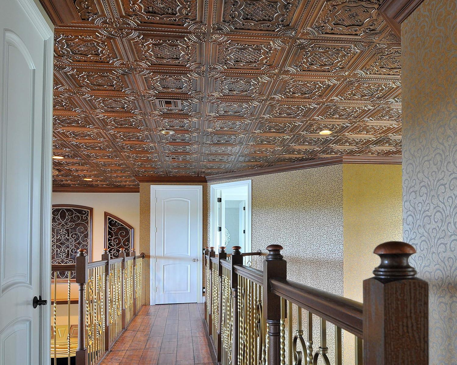 Elizabethan Shield 2 Ft. X 2 Ft. Drop-In Or Glue-Up PVC Ceiling Tile