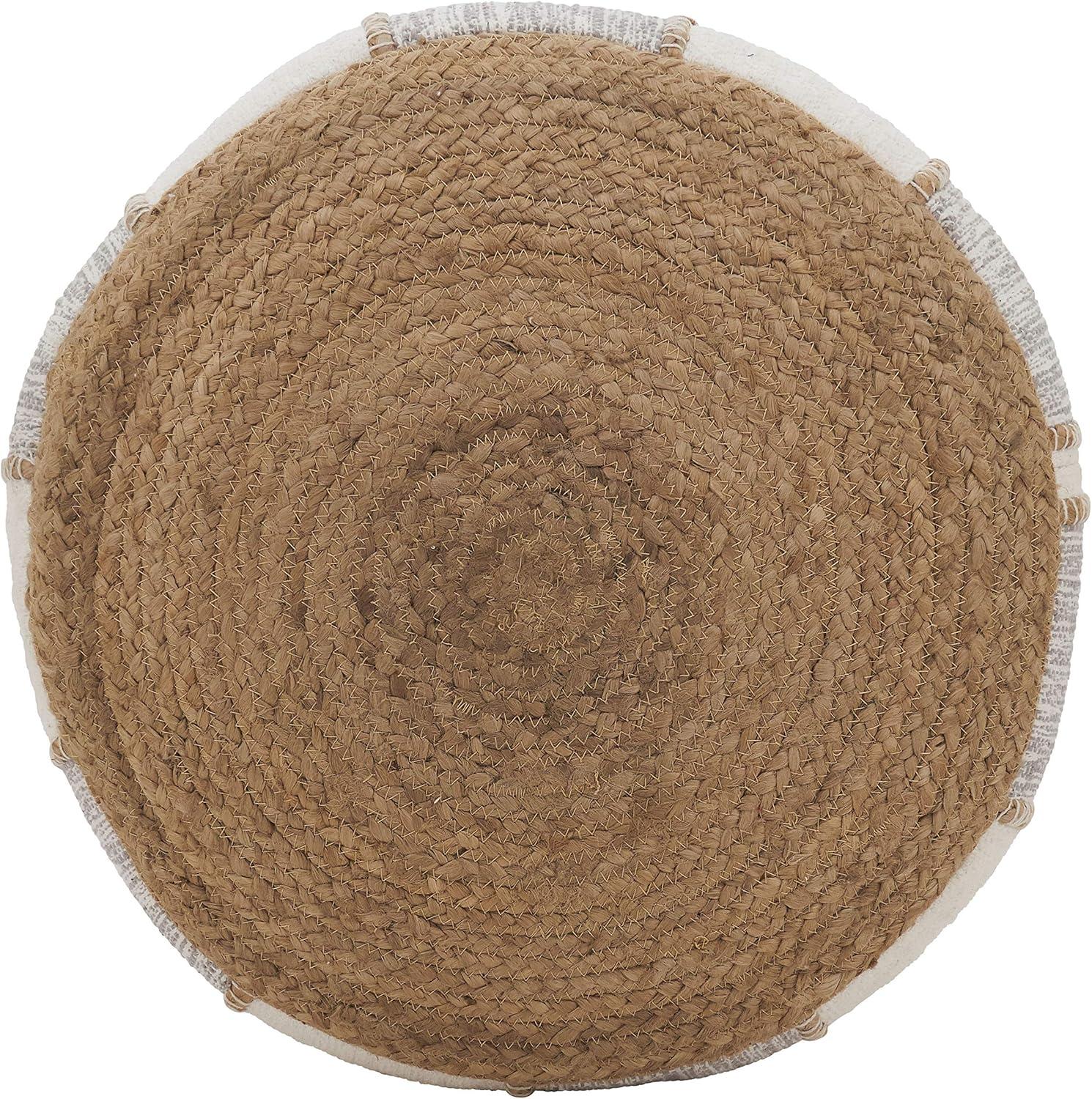 Saro Lifestyle Woven Pouf, 20"x10" Round, Natural