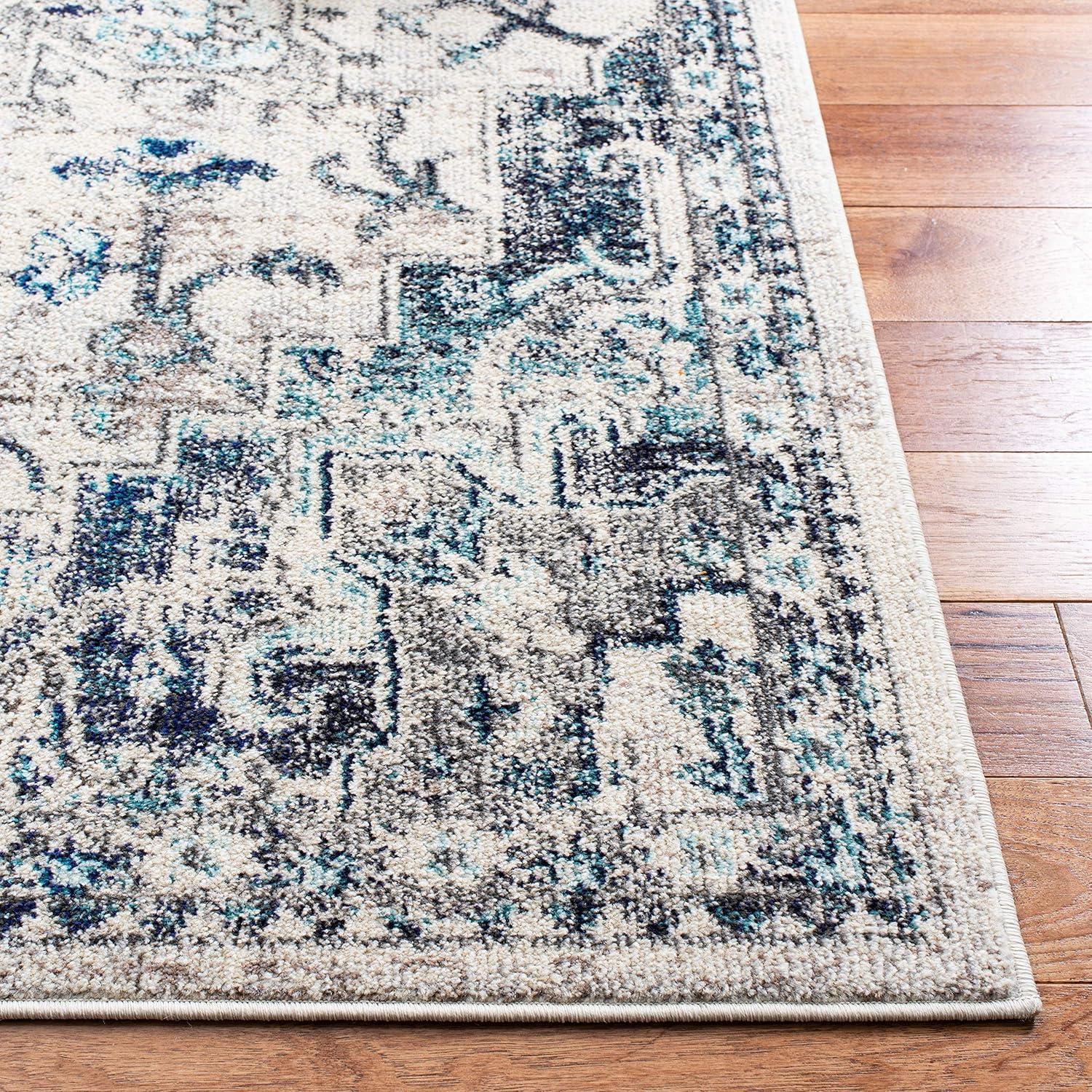 Madison MAD473 Power Loomed Indoor Accent Rug - Ivory/Grey - 3'x3' - Safavieh