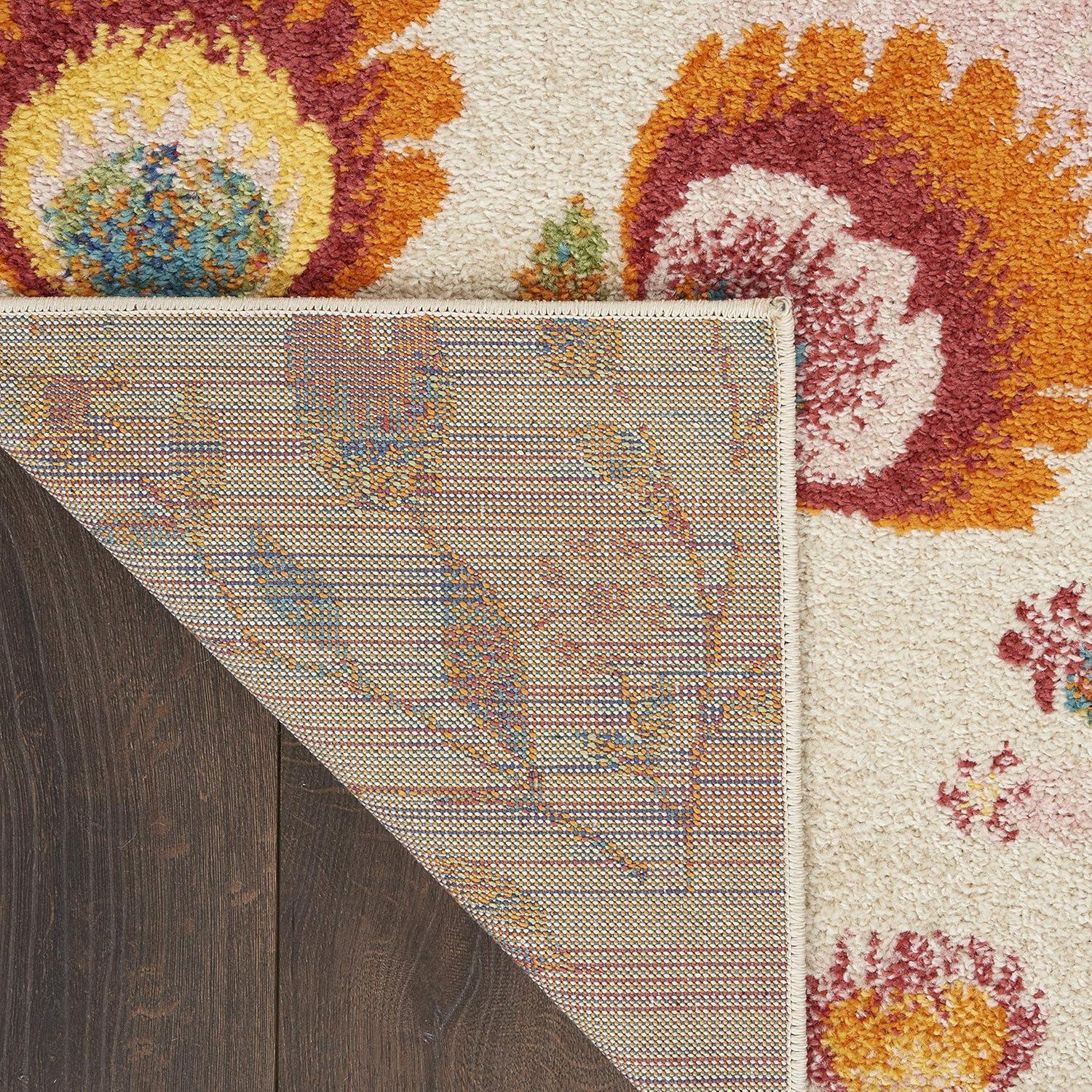 Nourison Allur Blooming Floral Indoor Area Rug Yellow Multicolor 5'3" x 7'3"