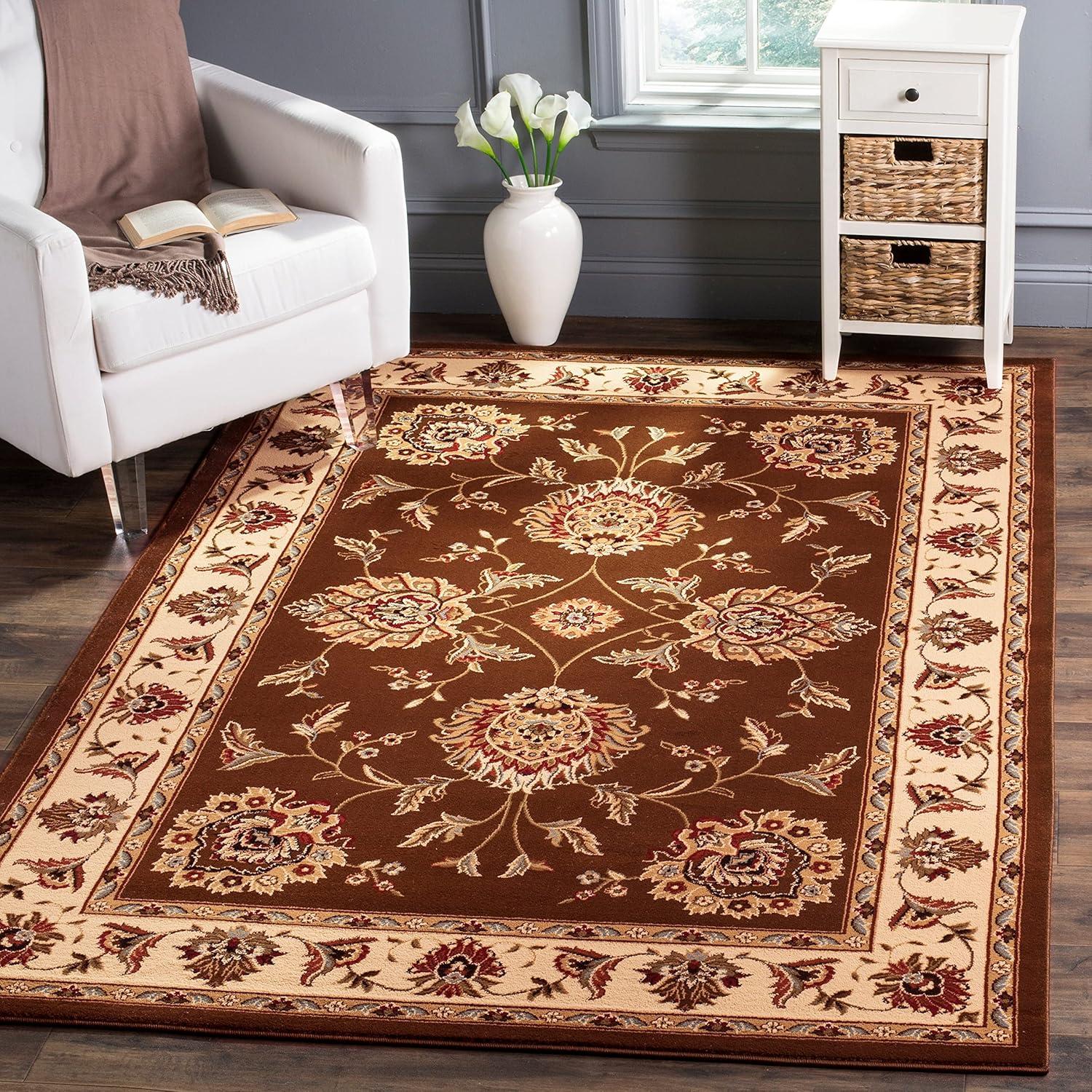 Lyndhurst LNH555 Power Loomed Accent Rug - Ivory/Brown - 3'3"x5'3" - Safavieh