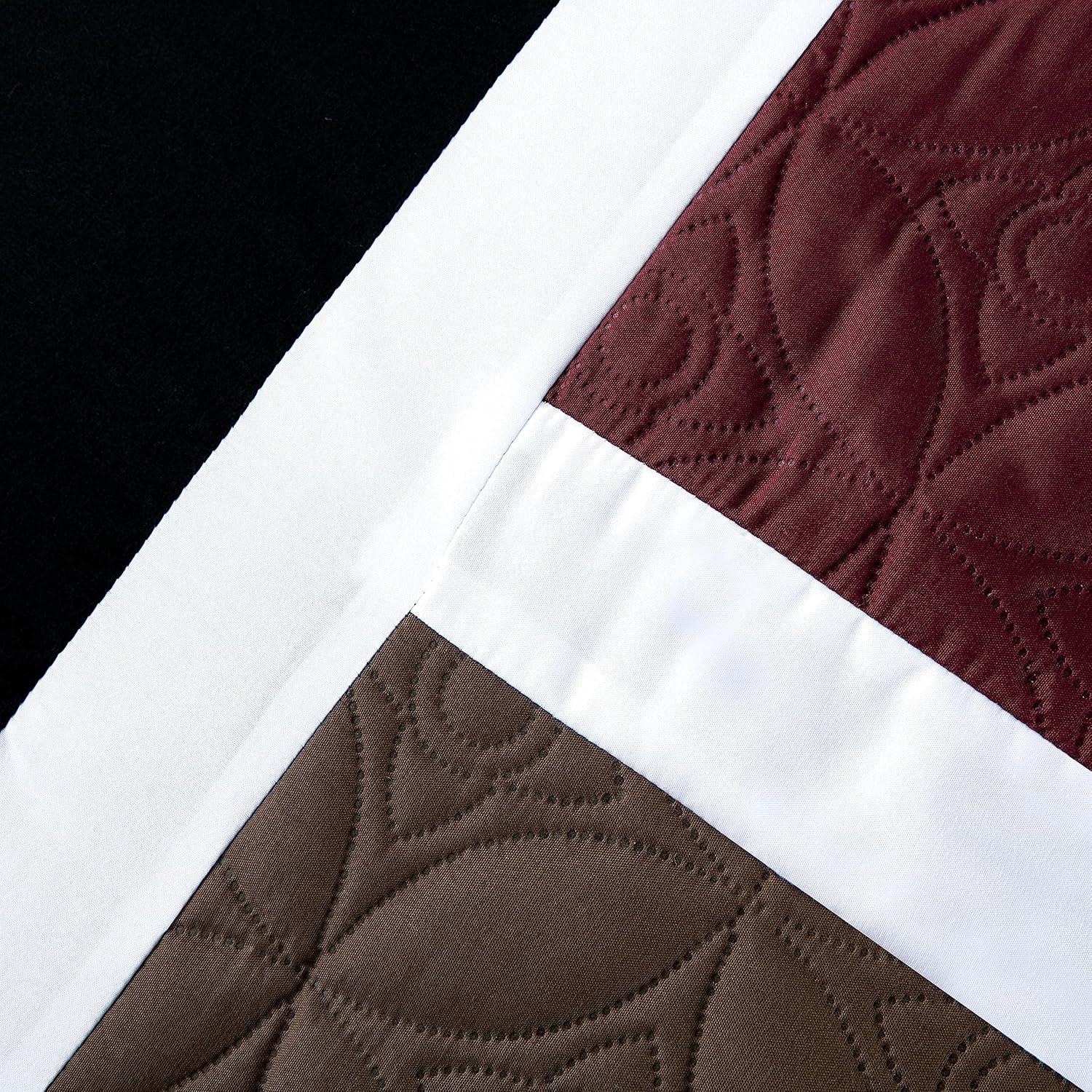 Chezmoi Collection 7-Piece Patchwork Bed in a Bag Comforter Set with Sheets