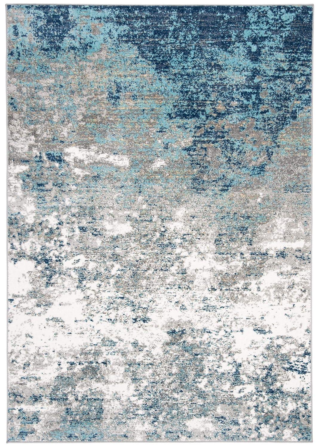 Jasper JSP107 Power Loomed Area Rug - Grey/Blue - 4'x6' - Safavieh.