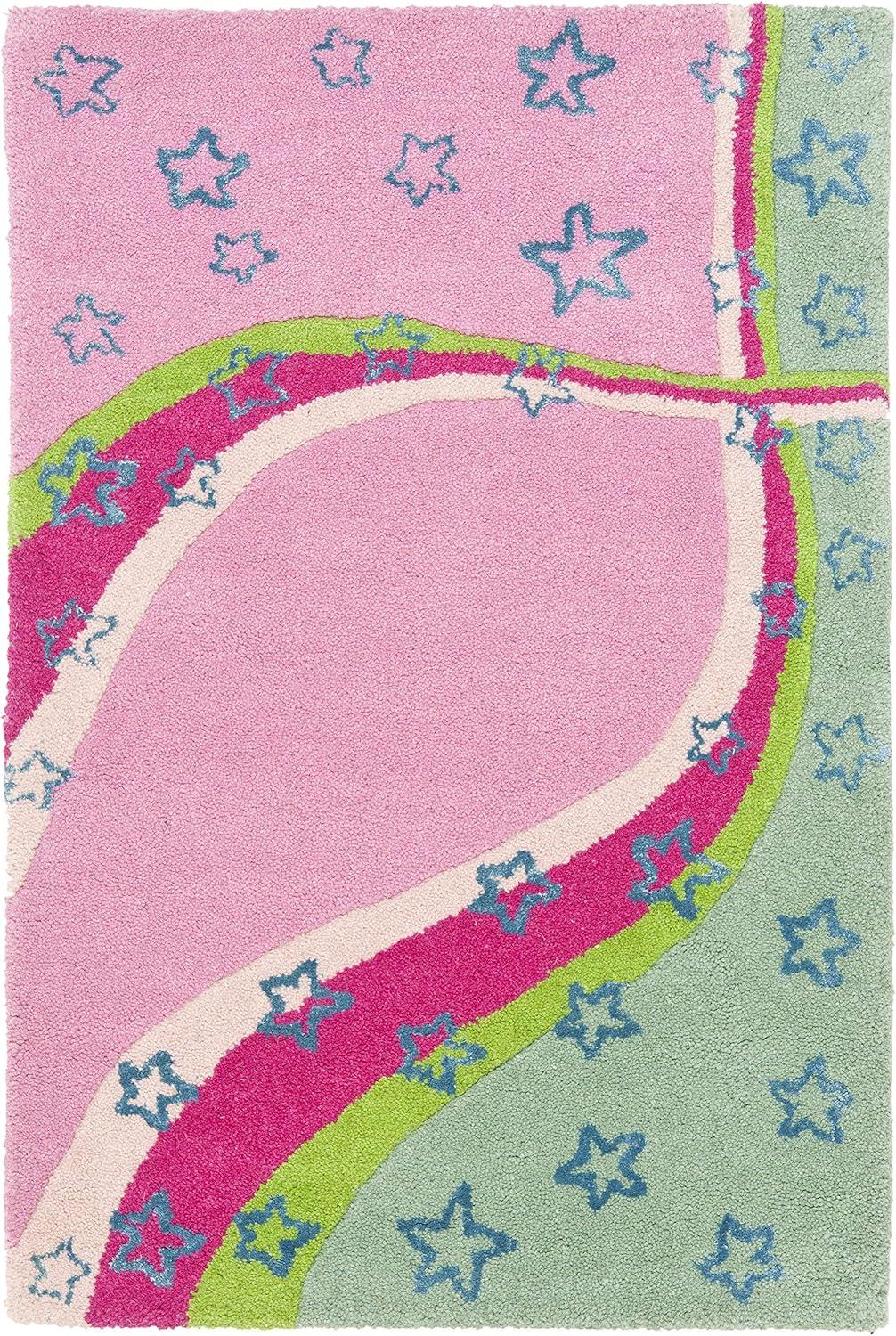 SAFAVIEH Kids Alyx Swirling Stars Area Rug, Green/Pink, 2' x 3'
