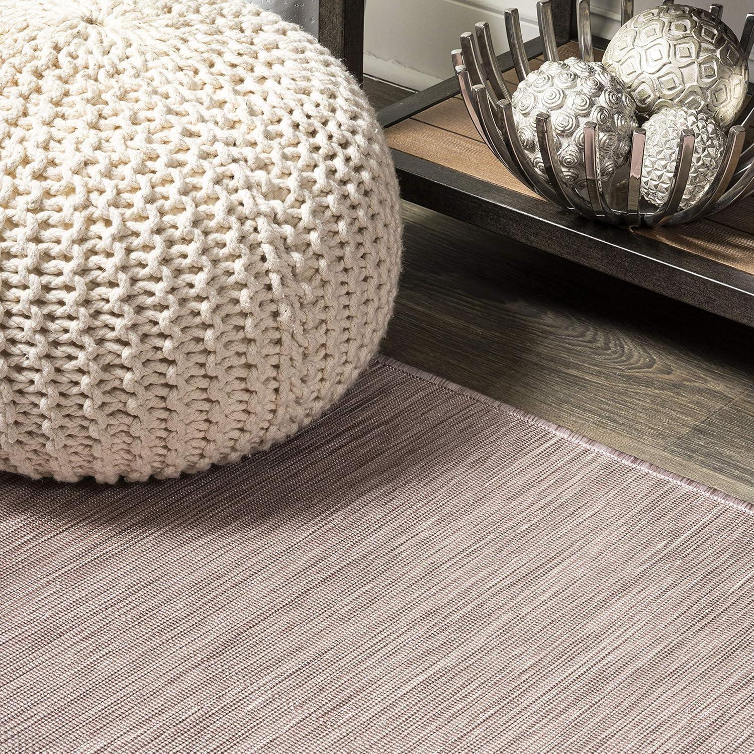 6'x6' Ethan Modern Flatweave Solid  Area Rug, Pink - JONATHAN Y