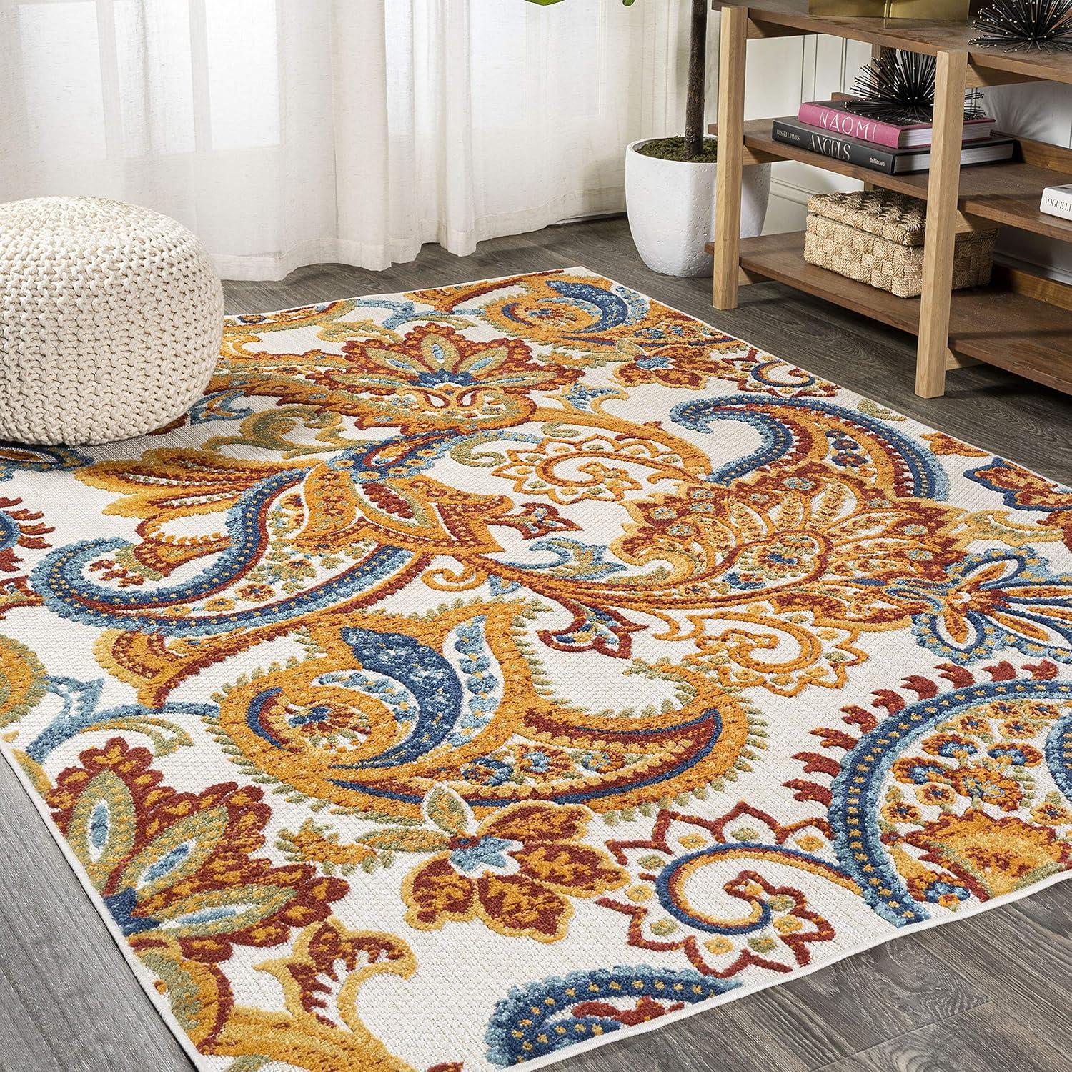 Julien Paisley High-Low Indoor/Outdoor Area Rug - JONATHAN Y