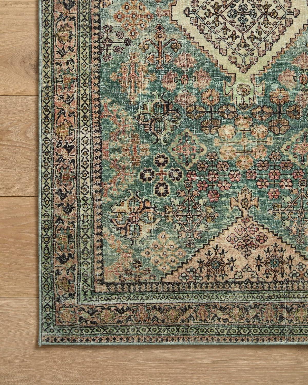 Sinclair III Rug by Magnolia Home by Joanna Gaines x Loloi - Turquoise and Multi / 7'6" x 9'6"