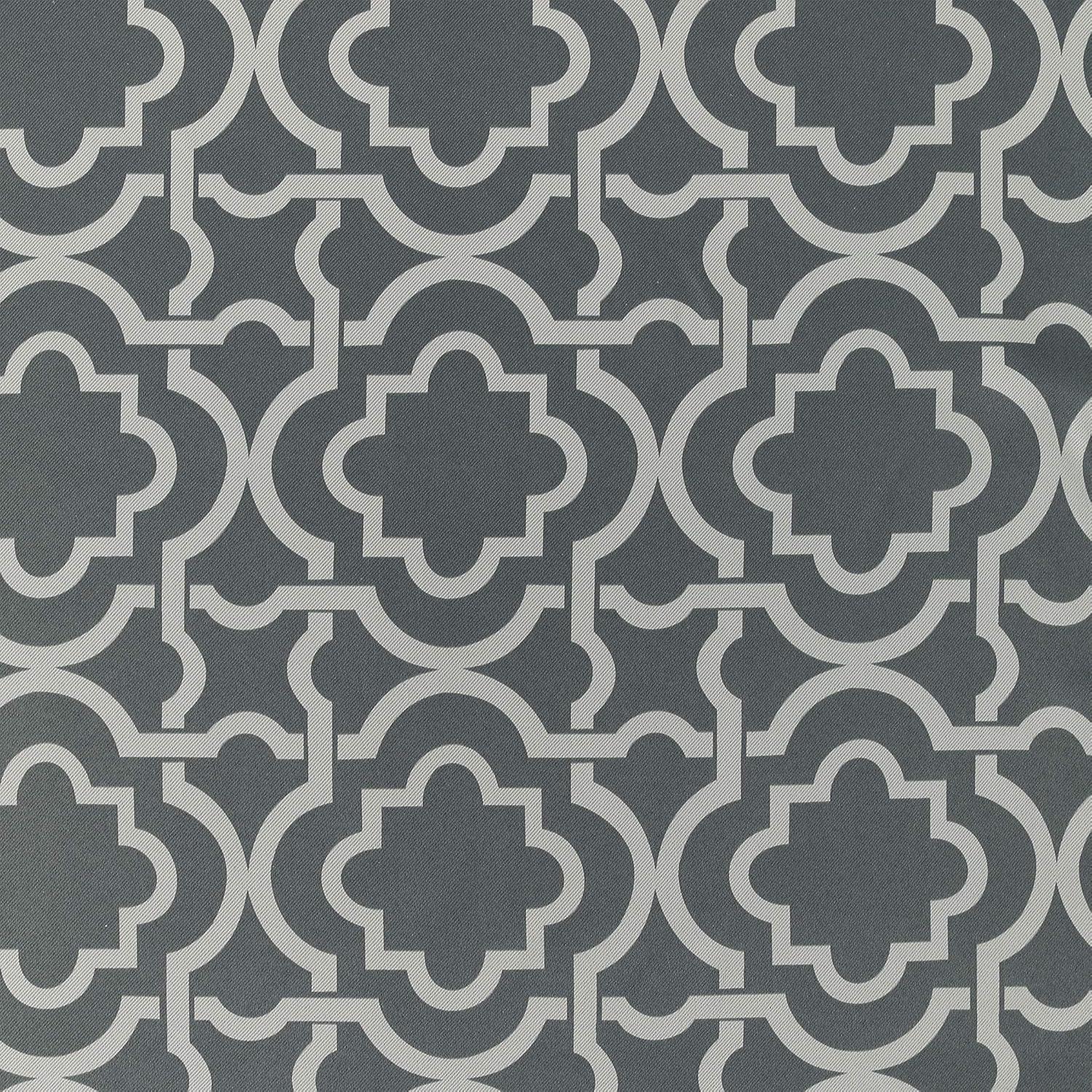 40"x84" Sun Zero Blackout Barnett Trellis Grommet Curtain Panel Gray: Thermal Insulated, Energy Efficient, Noise Reduction
