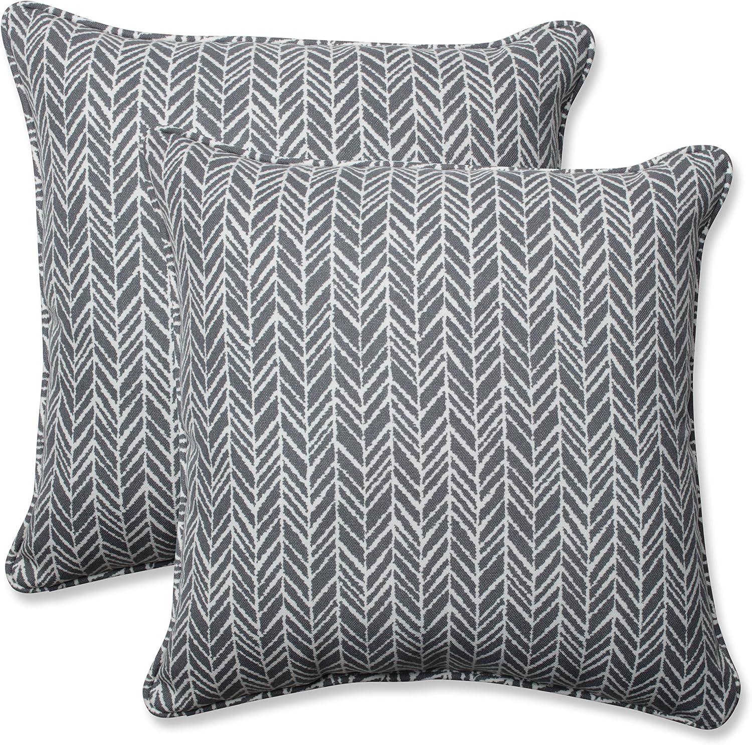 Outdoor/Indoor Herringbone Throw Pillow Set of 2 - Pillow Perfect®