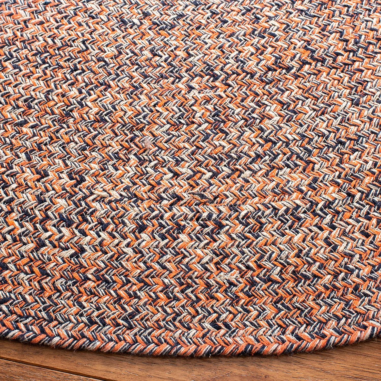 Braided BRD701 Hand Woven Area Rug - Terracotta/Ivory - 6' Round - Safavieh.