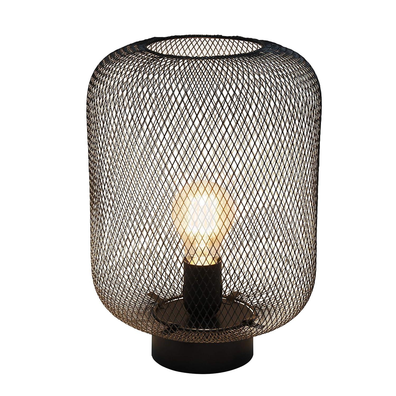 Metal Mesh Industrial Table Lamp Black - Simple Designs: ETL Listed, No Assembly Required
