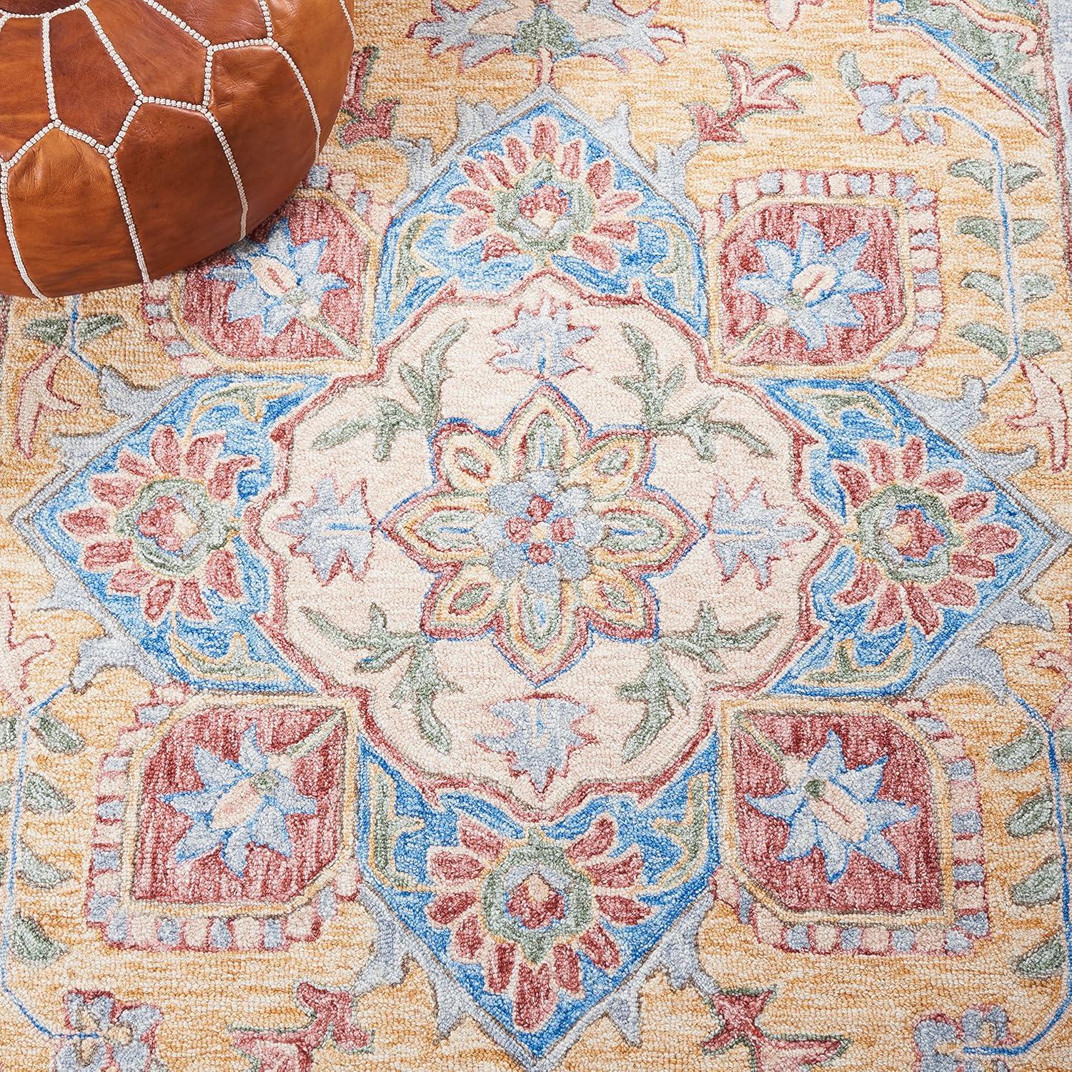 Metro MET352 Hand Tufted Indoor Accent Rug - Yellow/Rust - 3'x5' - Safavieh