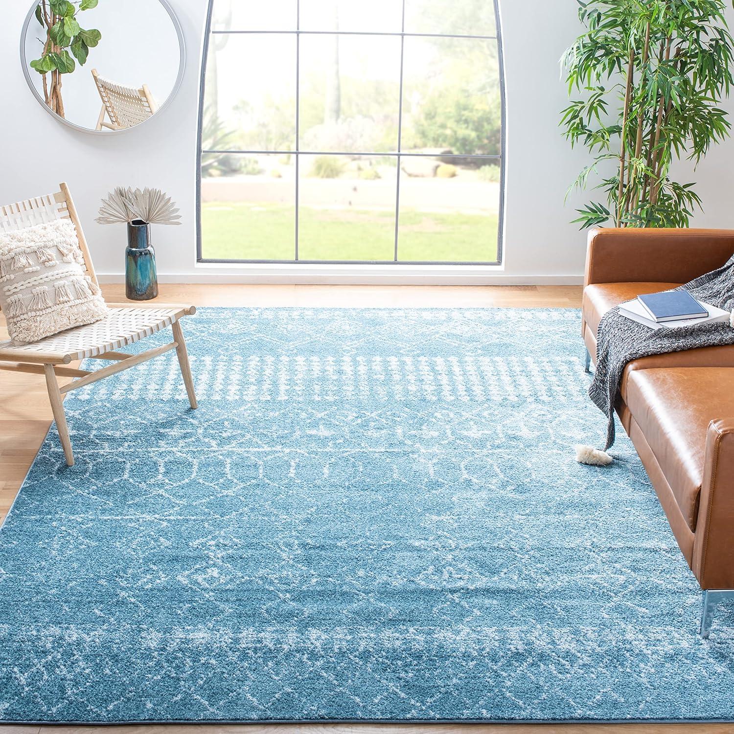 Tulum TUL229 Power Loomed Area Rug - Turquoise/Blue - 8'x10' - Safavieh.