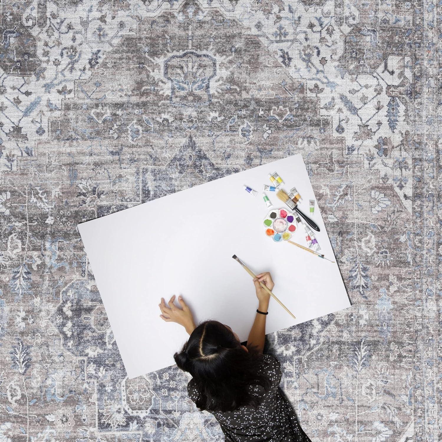 Everwash™ Callaghan Esther Bohemian Medallion Machine Washable Area Rug, Grey, 5'2"x7'2"