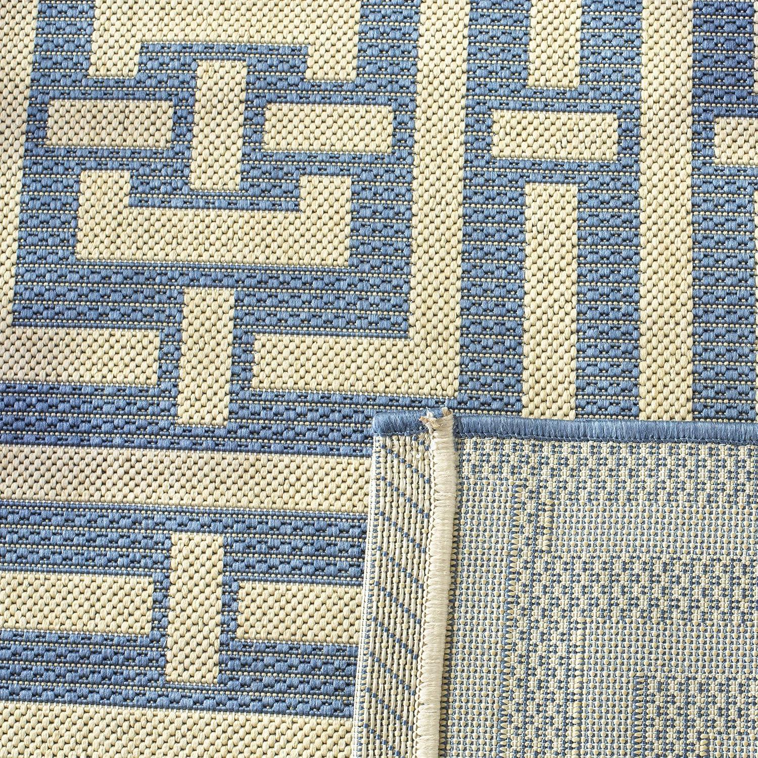 Resort-Style Blue Synthetic 5' x 7' Outdoor Area Rug