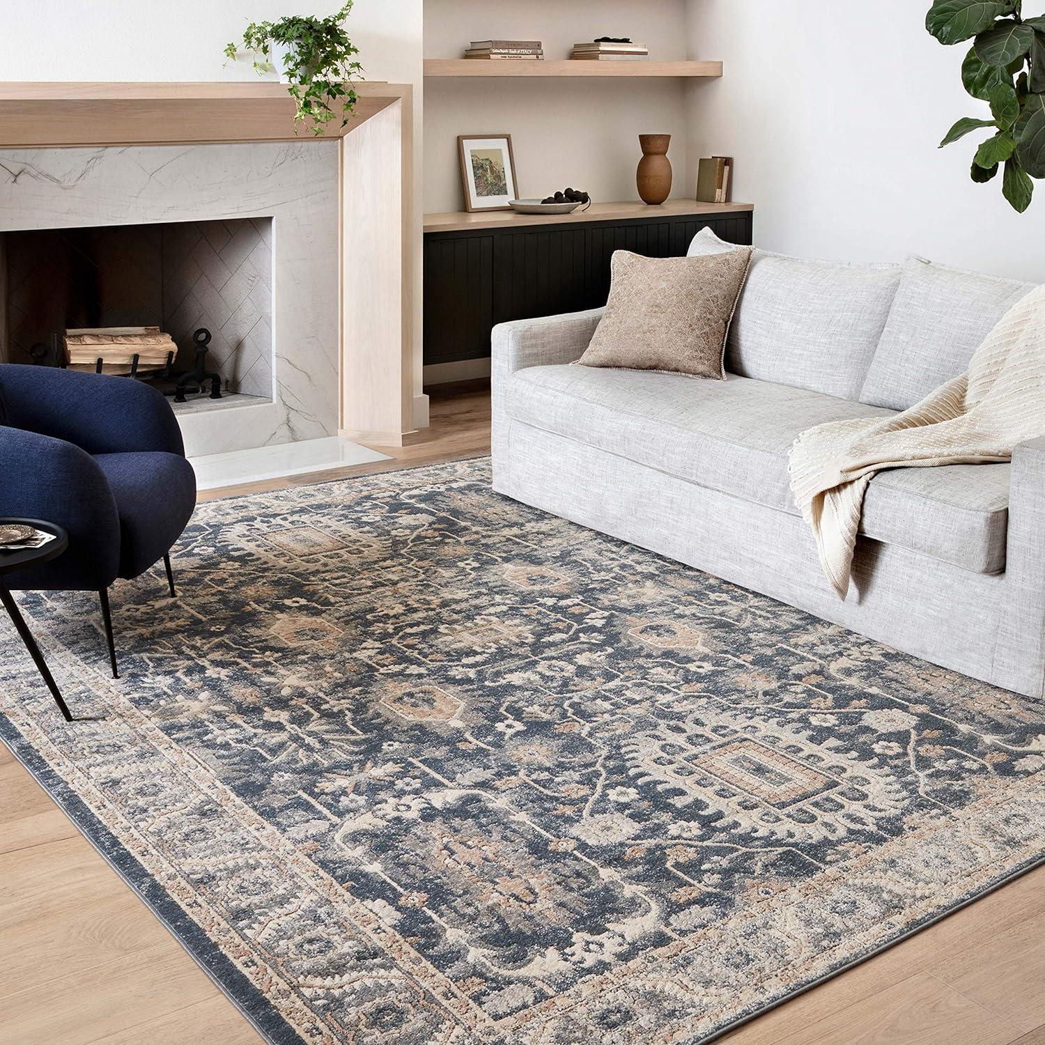 Loloi II Teagan Oriental Denim / Pebble Area Rug