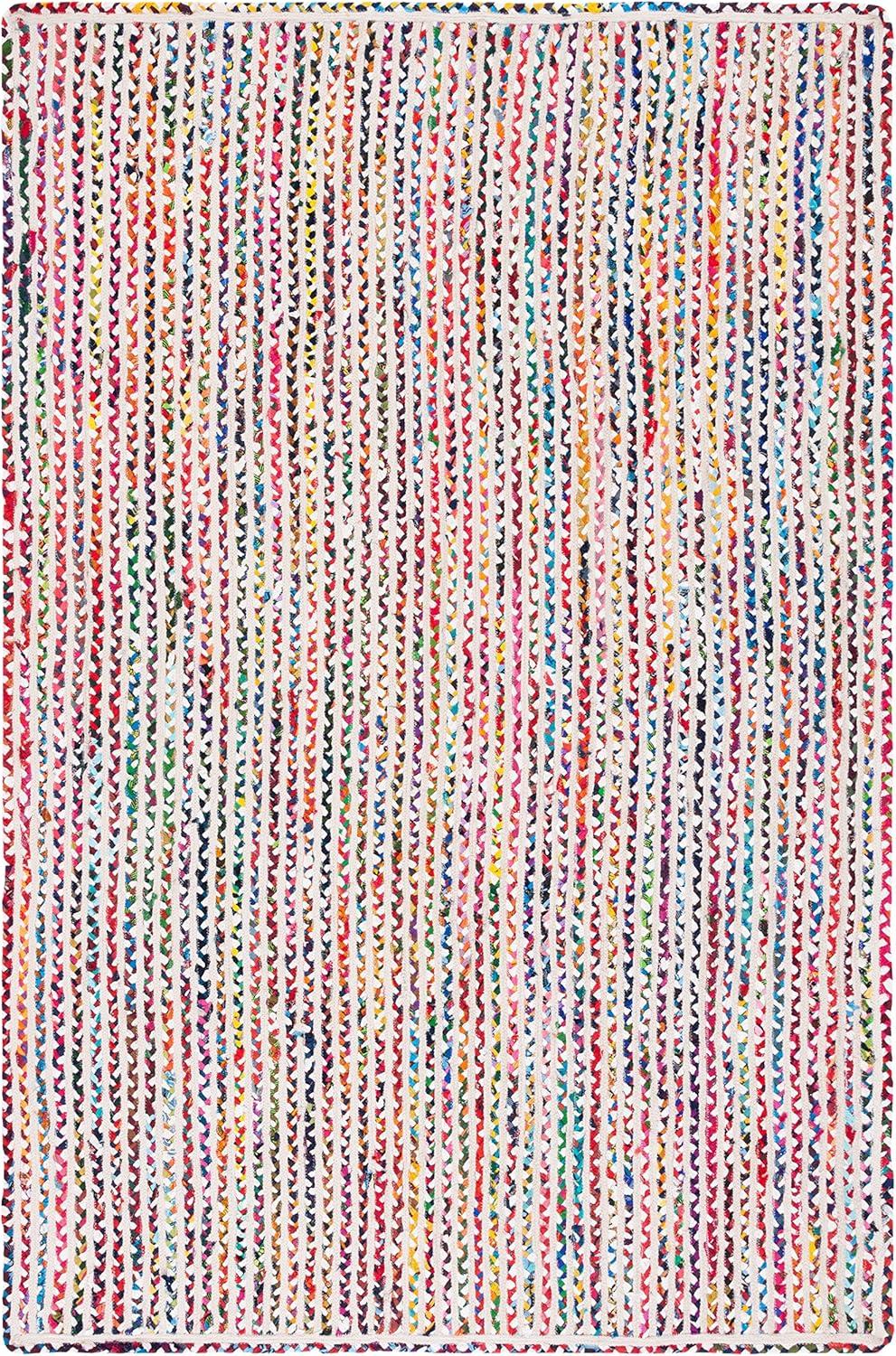 Braided BRD261 Hand Braided Area Rug - Ivory/Multi - 4'x6' - Safavieh.