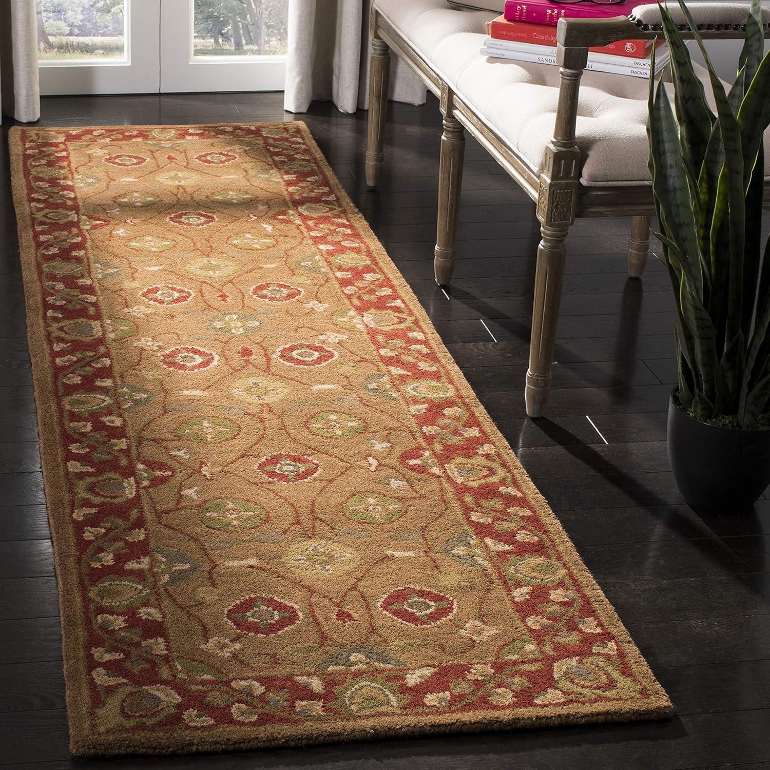 Heritage HG963 Handmade Runner Rug - 2'3"x12' - Beige/Rust - Safavieh