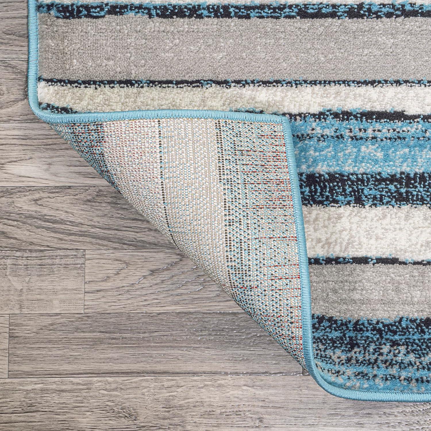 3' x 5' Magnolia Beach Strie' Striped Area Rug, Blue/Navy - JONATHAN Y