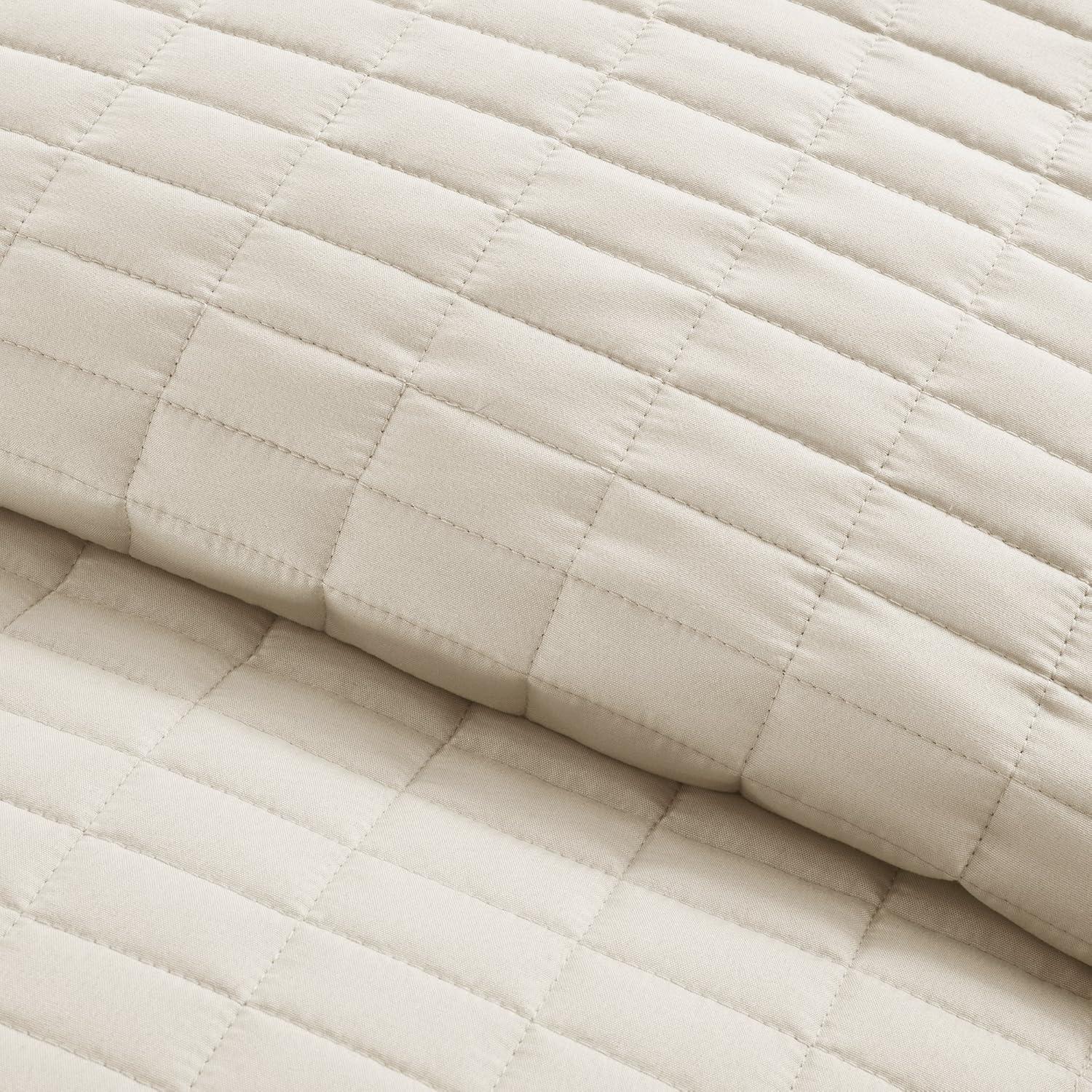 Comfort Spaces Kienna Quilt Mini Set, Full/Queen, Ivory