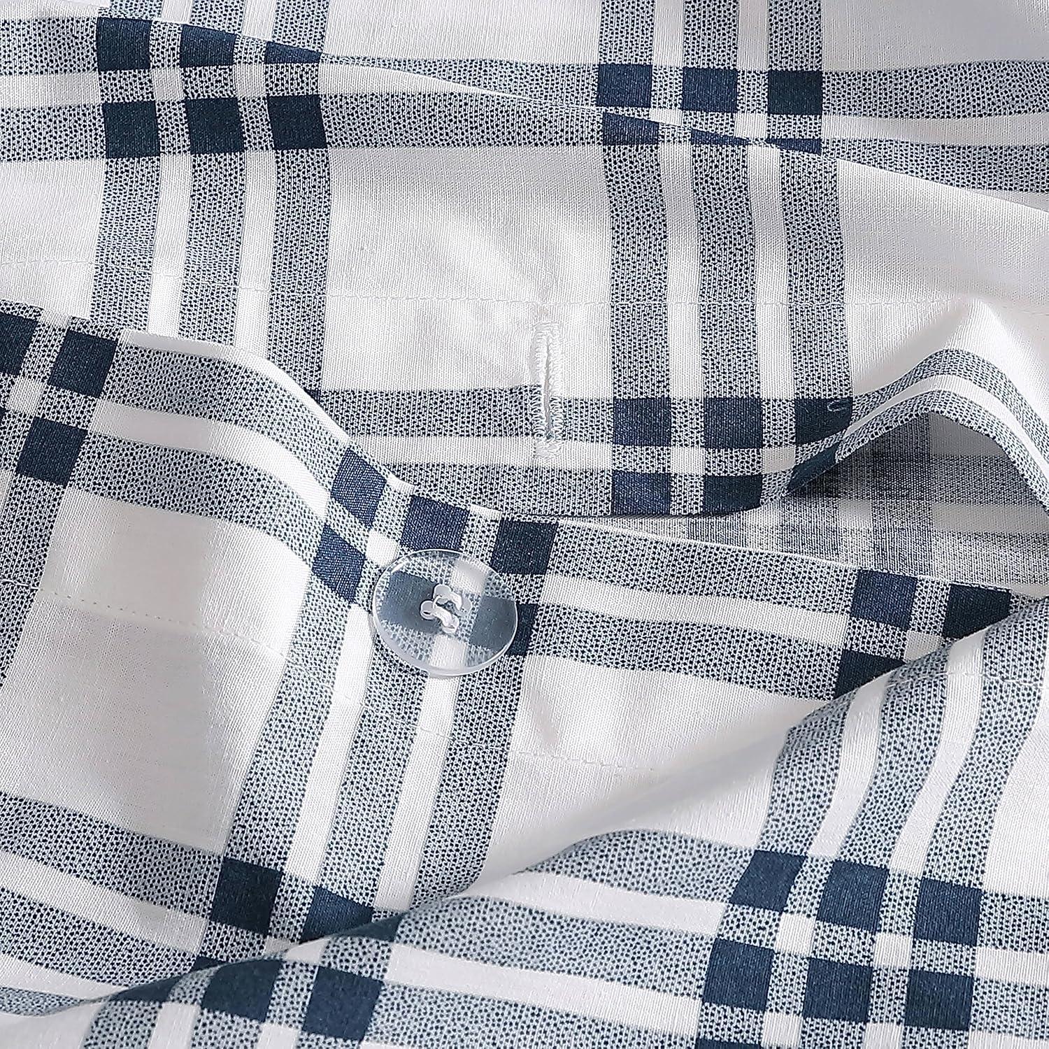 Eddie Bauer Arrowhead Eddie Bauer Basic Plaid Navy Cotton Percale Duvet Cover Set