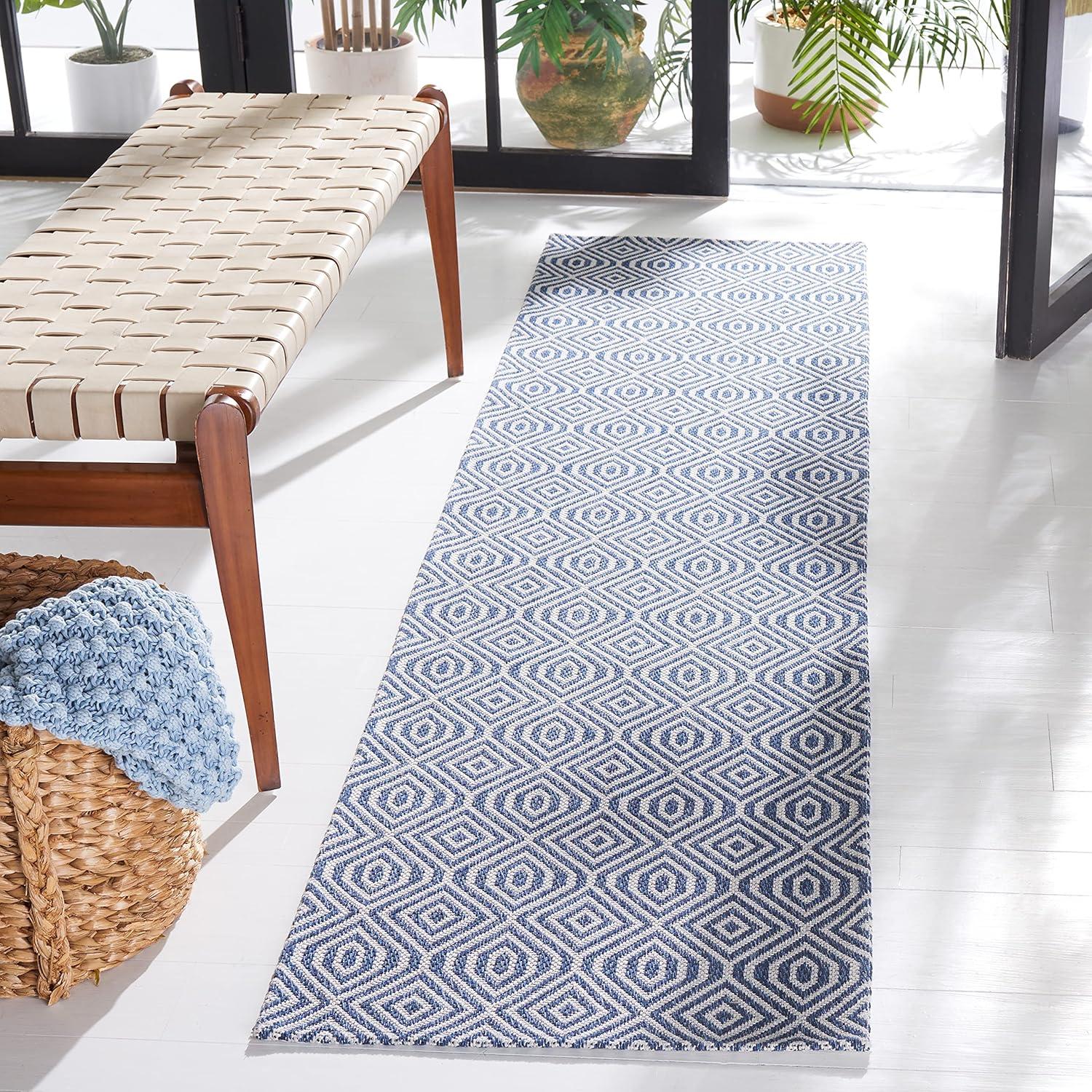 Augustine AGT401 Power Loomed Runner Rug - Navy/Light Grey - 2'x8' - Safavieh.