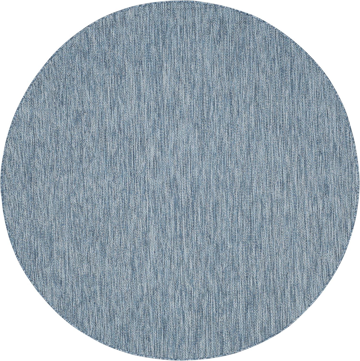 Courtyard CY8520 Power Loomed Indoor and Outdoor Area Rug - Navy/Navy - 4' Round - Safavieh