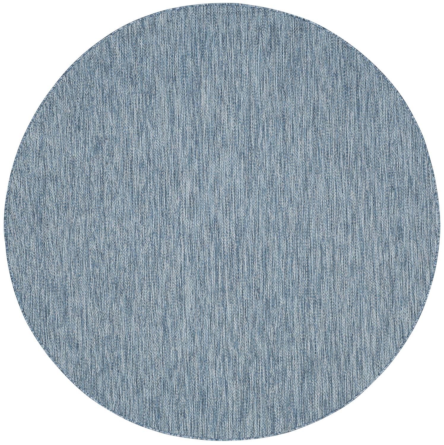 Courtyard CY8520 Power Loomed Indoor and Outdoor Area Rug - Navy/Navy - 4' Round - Safavieh