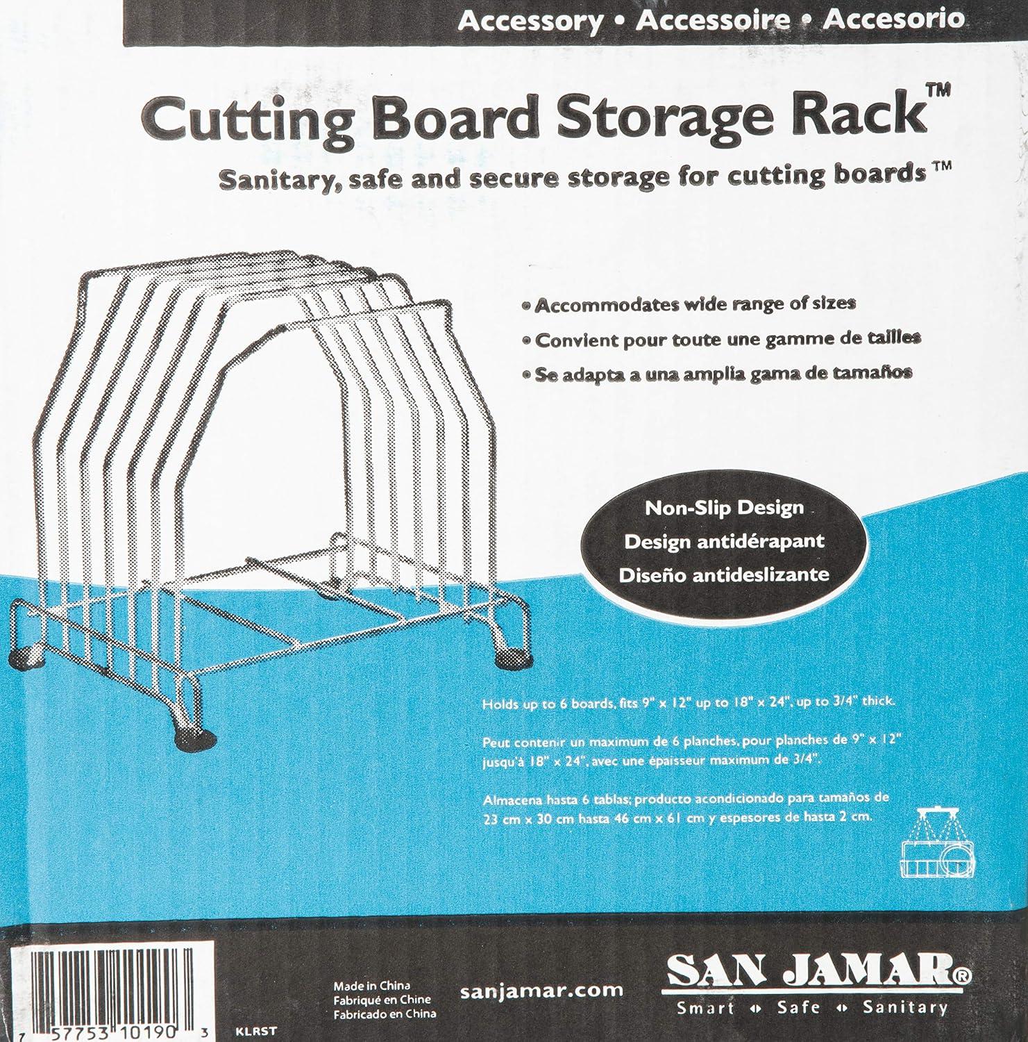 Silver Stainless Steel 6-Slot Cutting Board Storage Rack