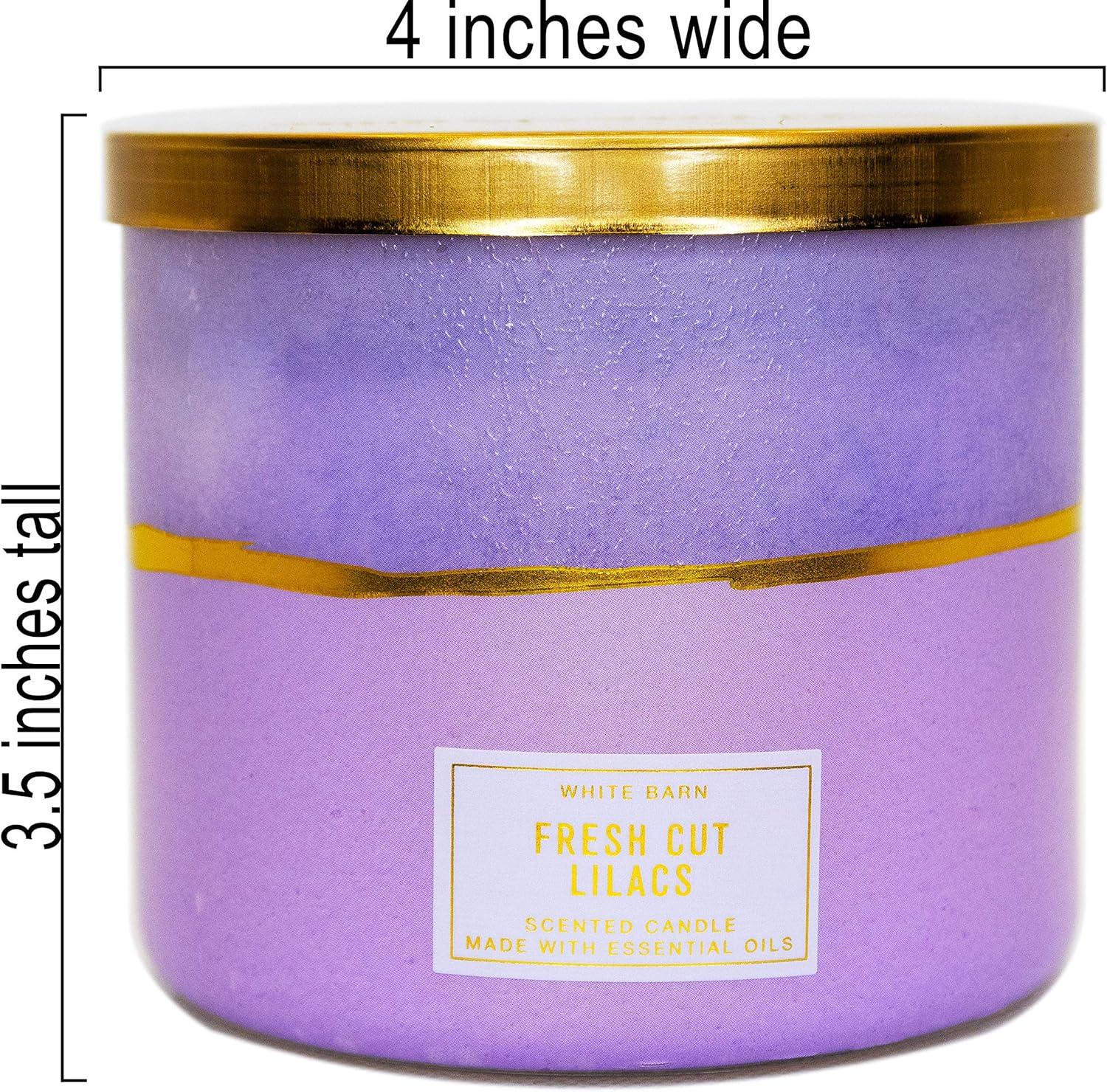 White and Purple Scented 3-Wick Candle with Essential Oils