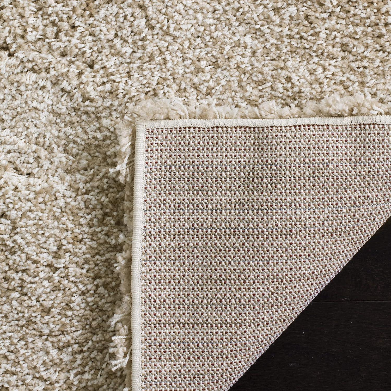 Santa Monica Shag SGN725 Power Loomed Indoor Area Rug - Taupe - 5'3"x7'6" - Safavieh