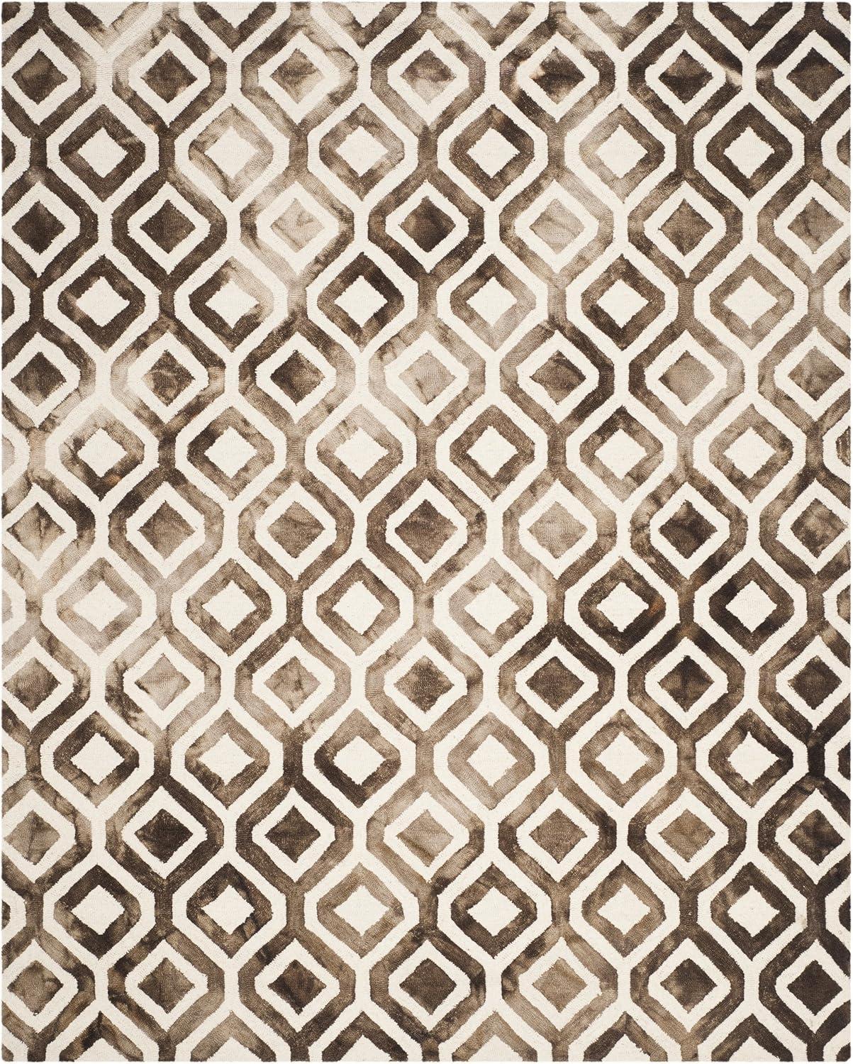 Ivory and Chocolate Hand-Tufted Wool 9' x 12' Area Rug