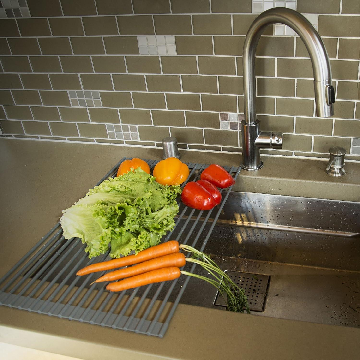 Domestic Corner Over-The-Sink, Roll Up Dish Drying Rack