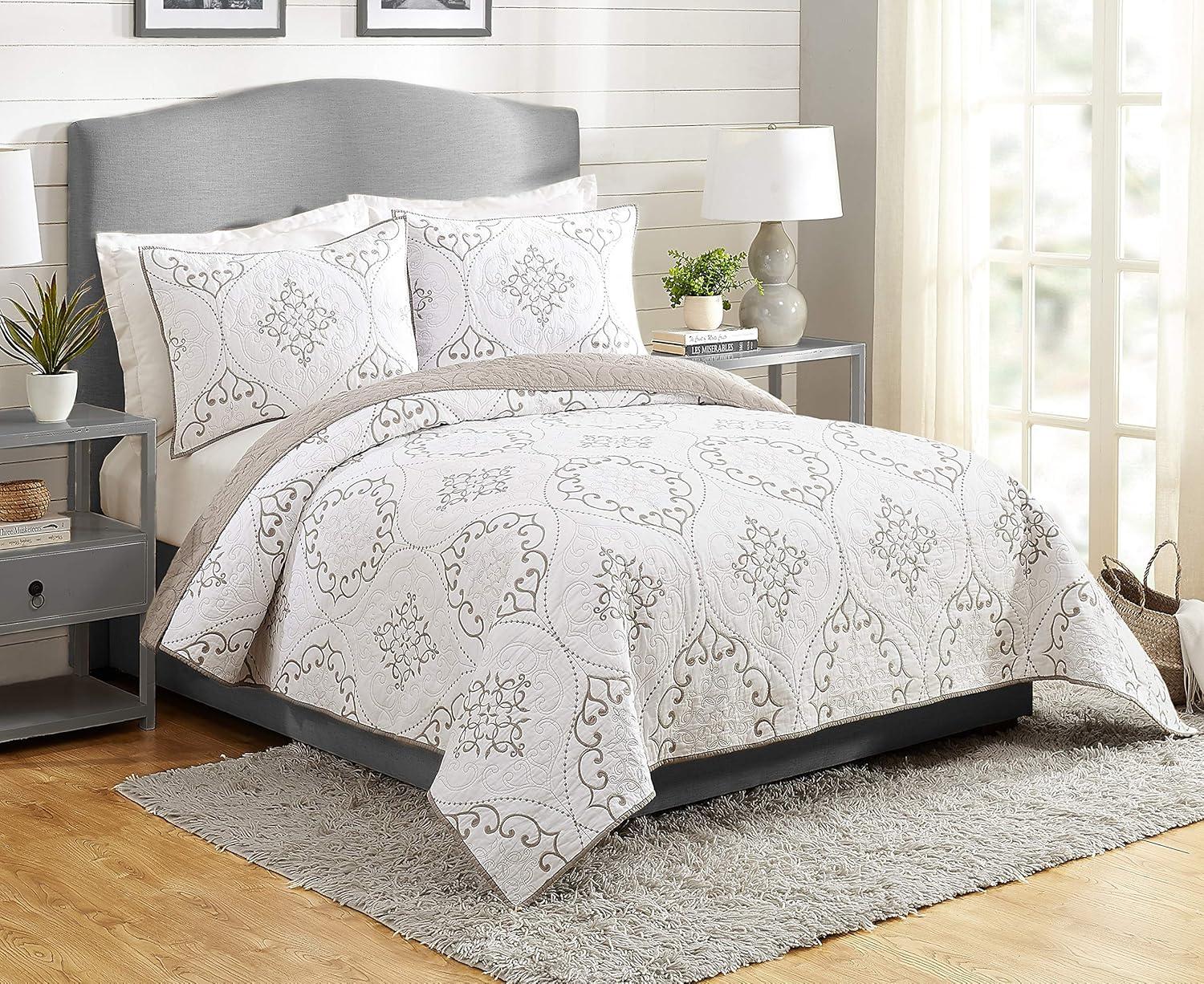 Modern Heirloom Chambers 3-Piece Embroidered Quilt Set
