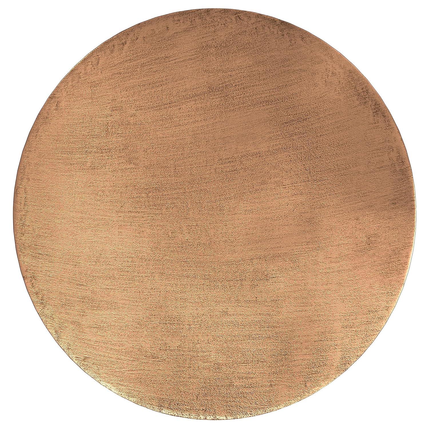 Simpli Home Johnsen 30"W Metal Boho Modern Round Coffee Table with Textured Detail, Assembled