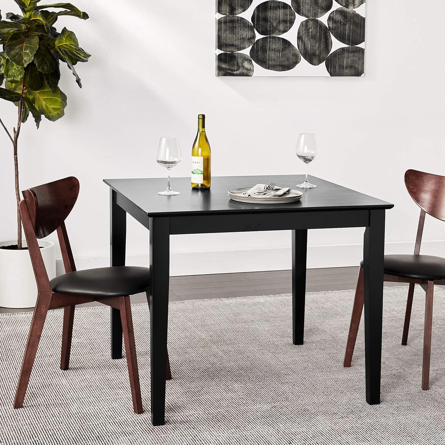 International Concepts 36" Square Solid Wood Top Dining Table with Shaker Legs Black: Parawood, Non-Extension, Seats 4