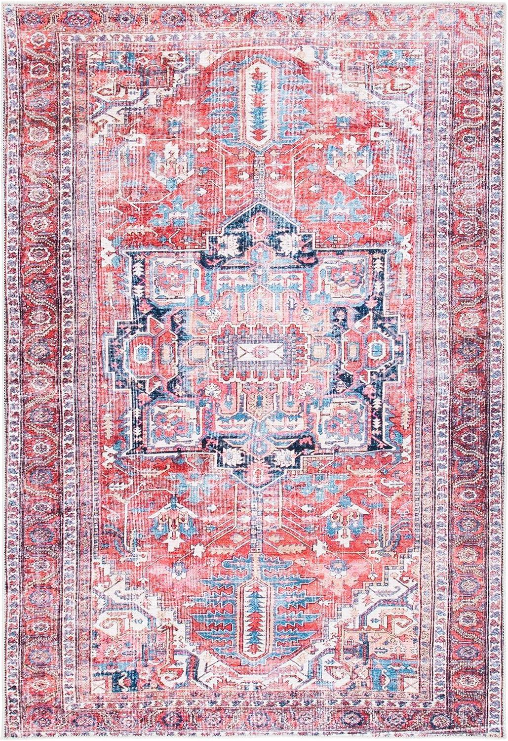 SAFAVIEH Serapi Collection SEP389Q Red / Navy Rug