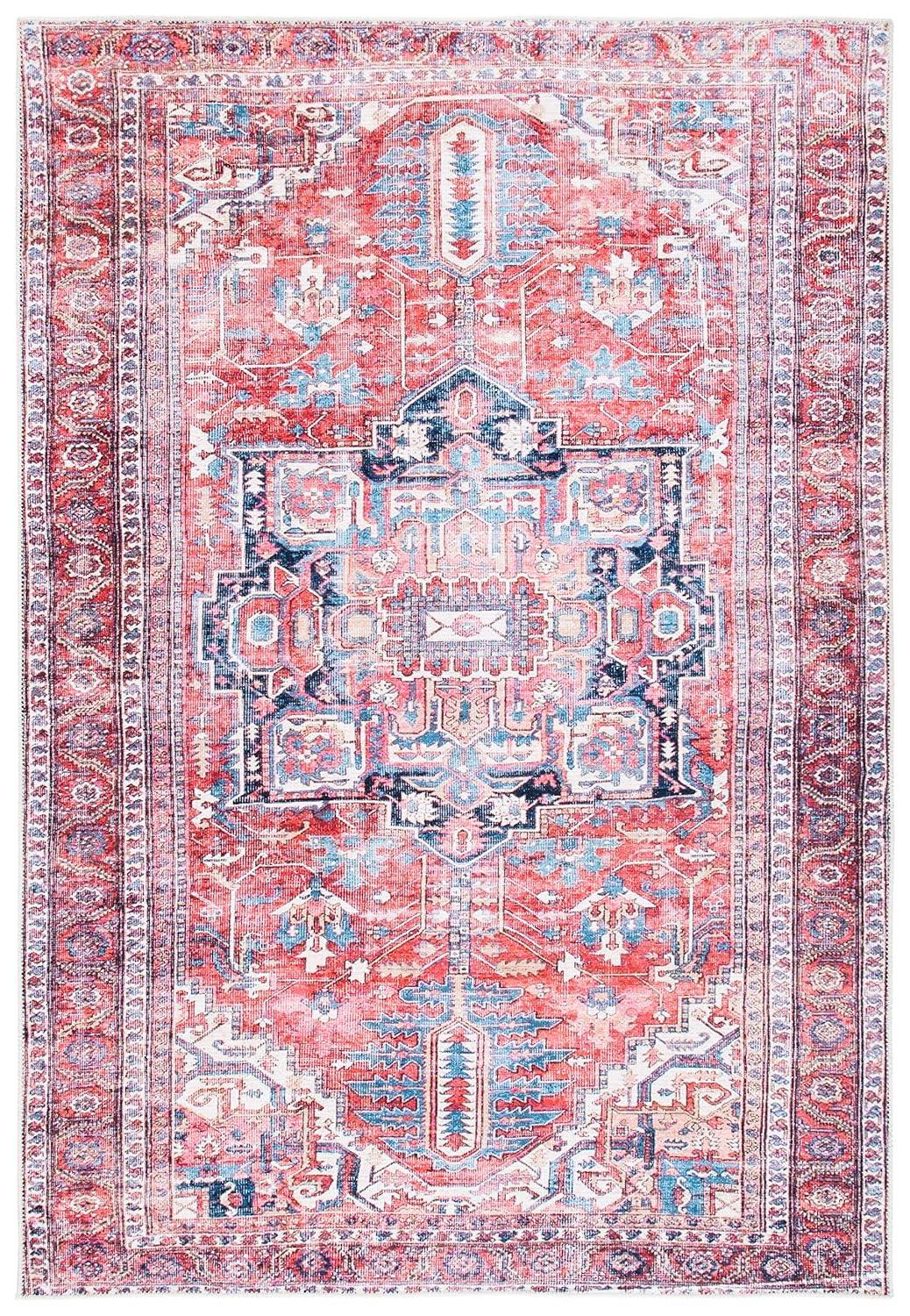 SAFAVIEH Serapi Collection SEP389Q Red / Navy Rug