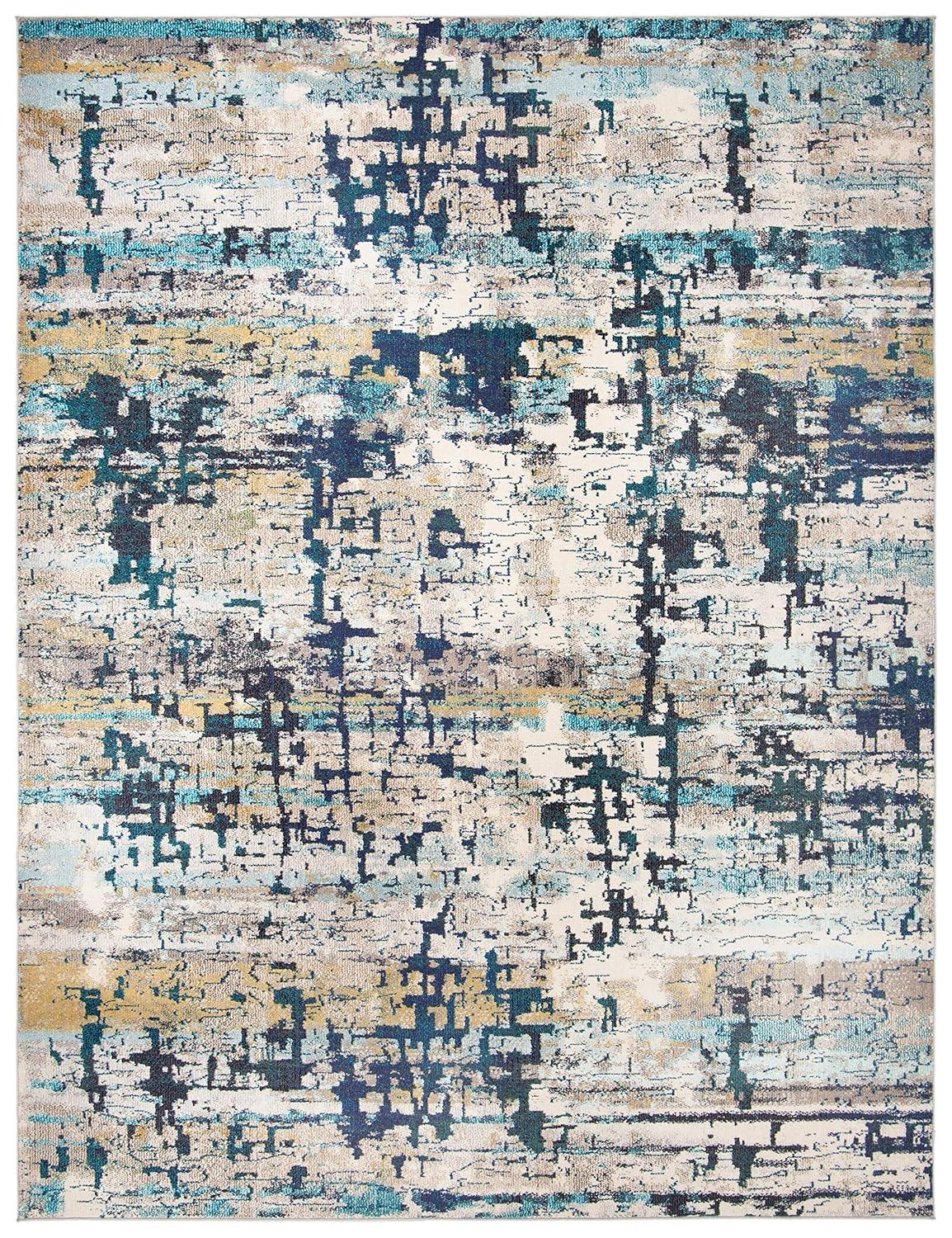 Madison MAD469 Power Loomed Indoor Area Rug - Cream/Blue - 9'x12' - Safavieh