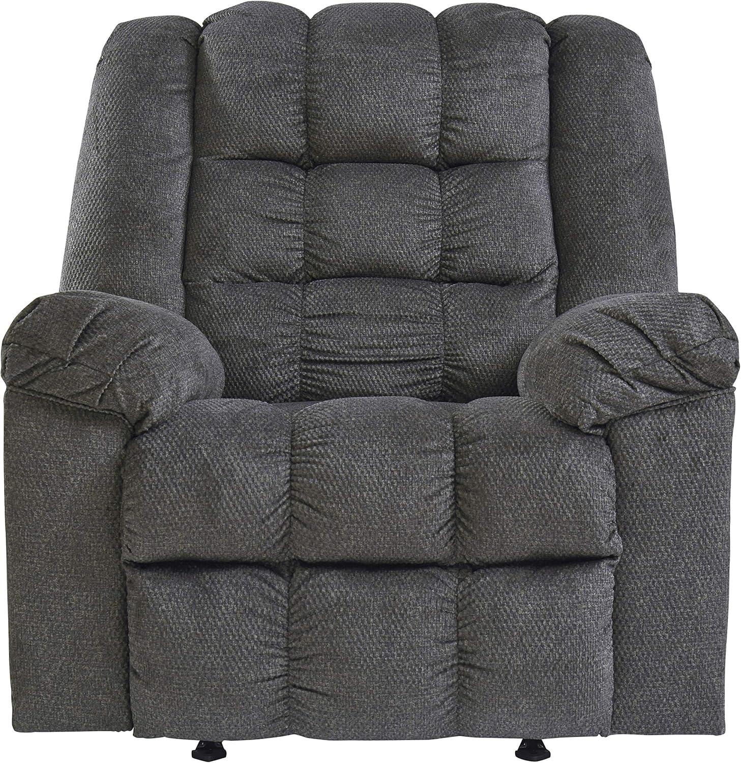 Charcoal Microfiber Massage Recliner with Metal Frame