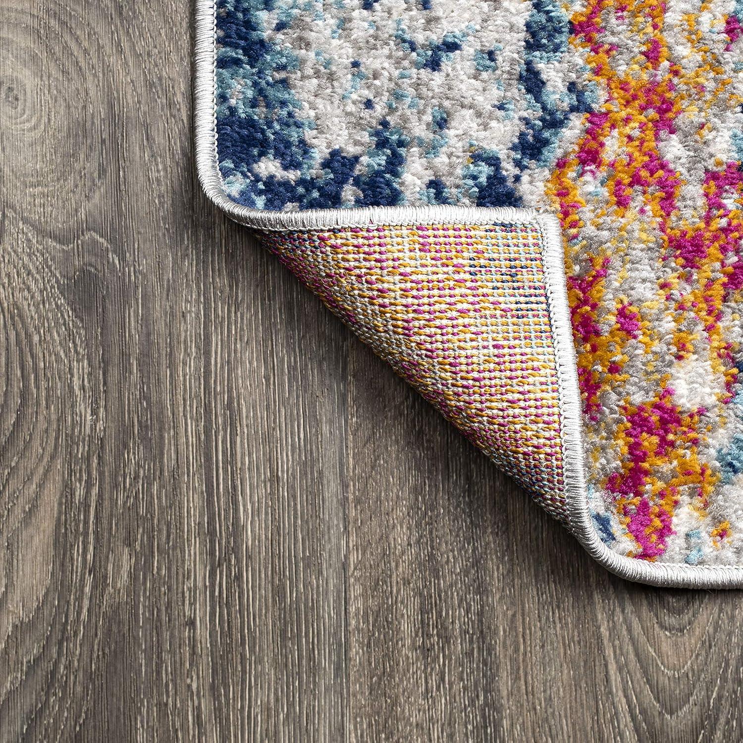 8'x10' Sunset Modern Abstract Area Rug, Blue/Multi - JONATHAN Y