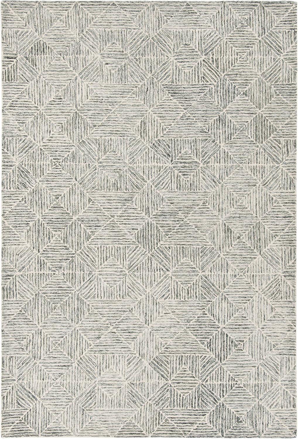 SAFAVIEH Abstract Brock Geometric Area Rug, Green/Ivory, 5' x 8'