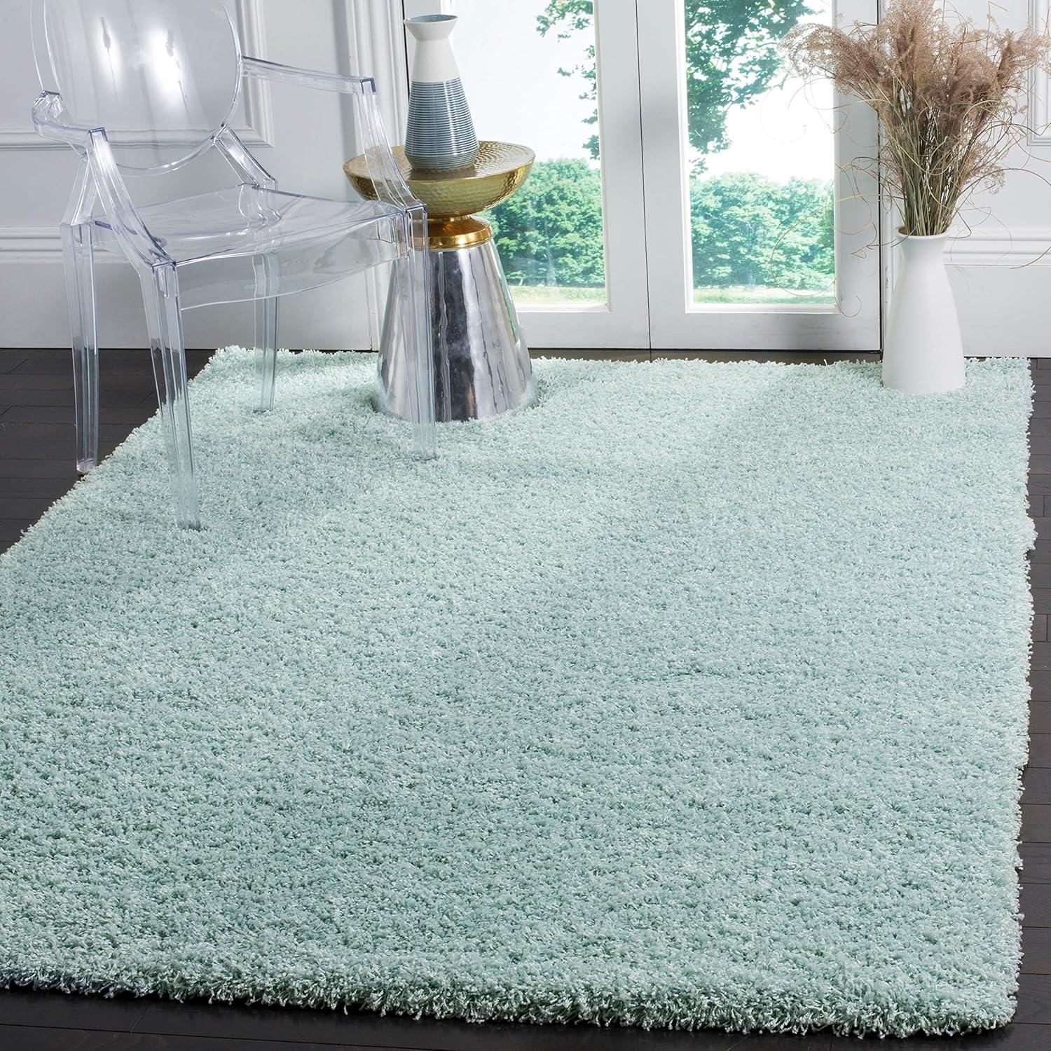 SAFAVIEH Laguna Neven Plush Solid Shag Area Rug, Beige, 8'6" x 12'
