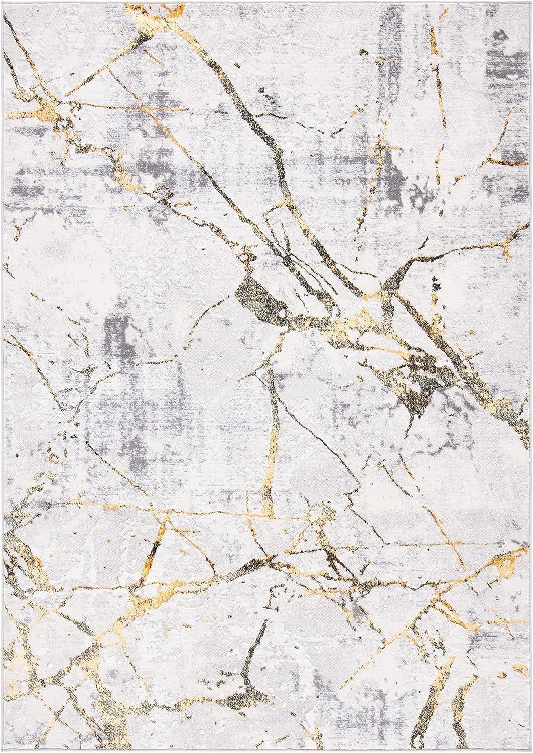 SAFAVIEH Amelia Pemala Abstract Area Rug, Grey/Gold, 12' x 15'