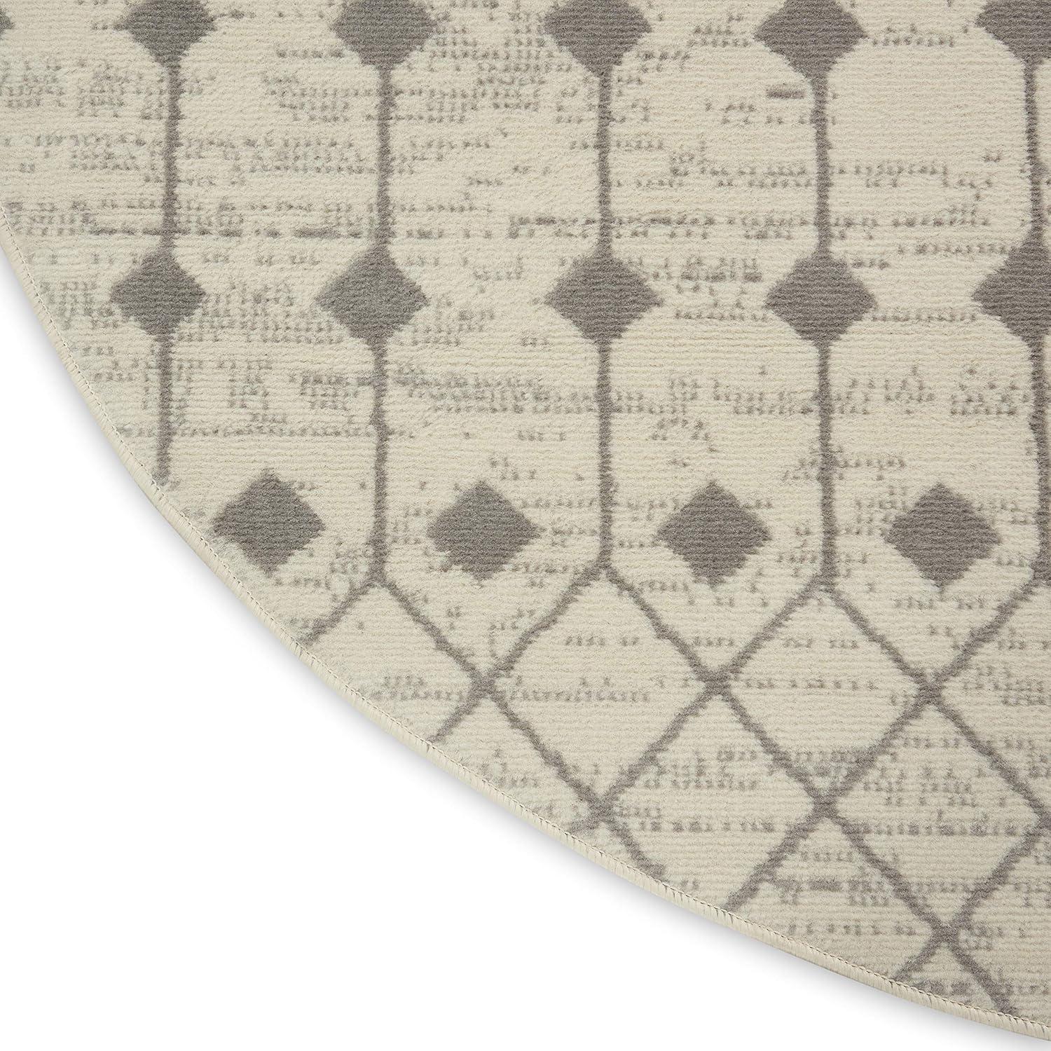 Nourison Grafix GRF37 Indoor Area Rug Ivory/Grey 5'3" x ROUND