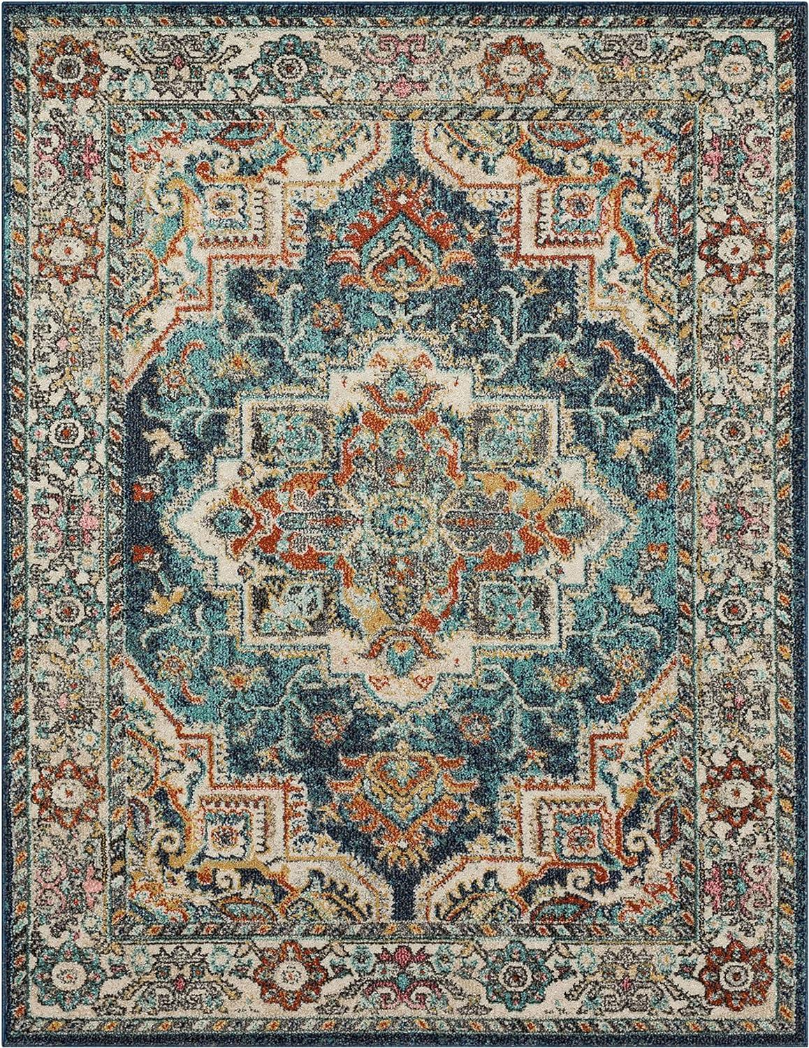 Elysian Blue Medallion 8' x 10' Synthetic Area Rug